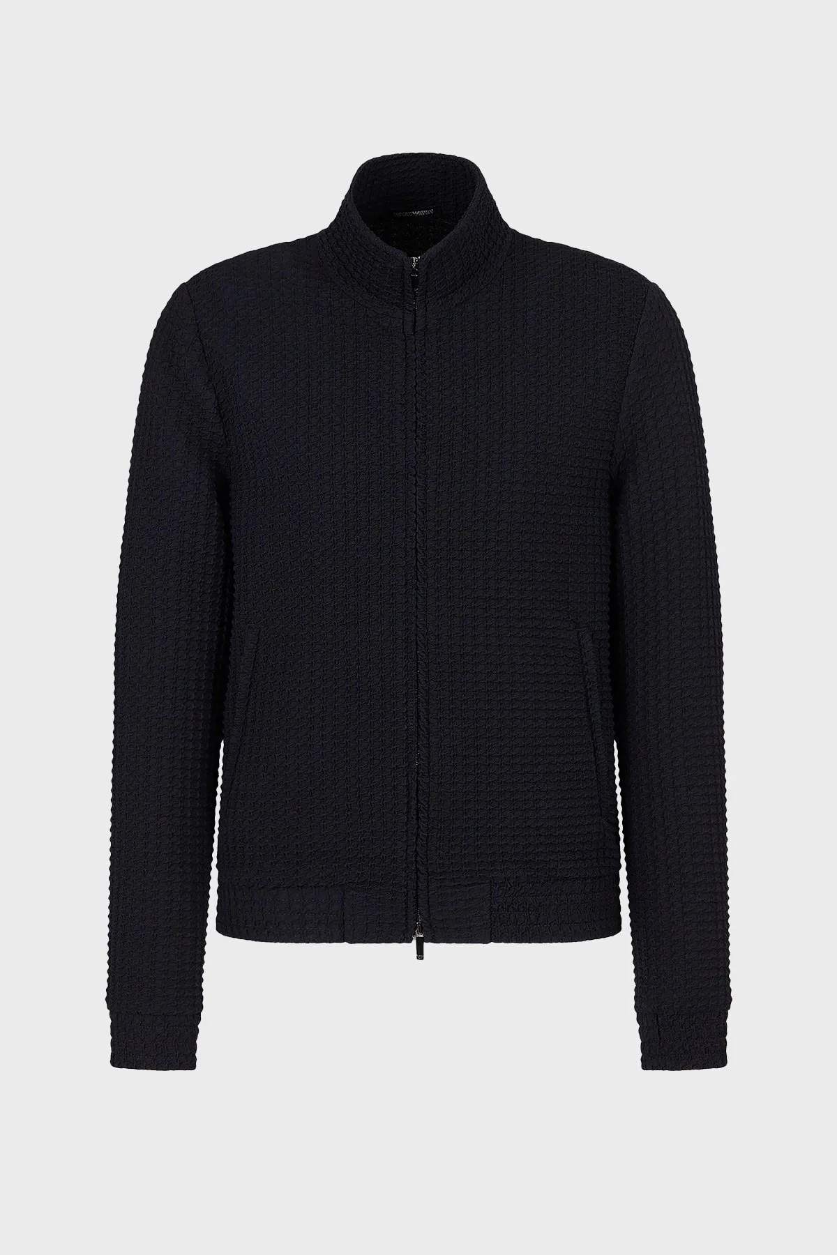 Emporio Armani Yün Karışımlı Regular Fit Astarsız Dik Yaka Erkek Mont D41R29 D1017 922 LACİVERT - 4