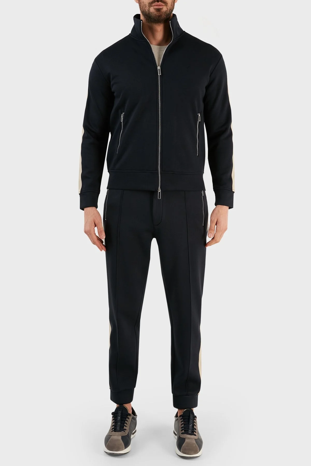 Emporio Armani Yün Karışımlı Regular Fit Jogger Spor Erkek Pantolon 6L1P90 1JRHZ 0920 LACİVERT - 1