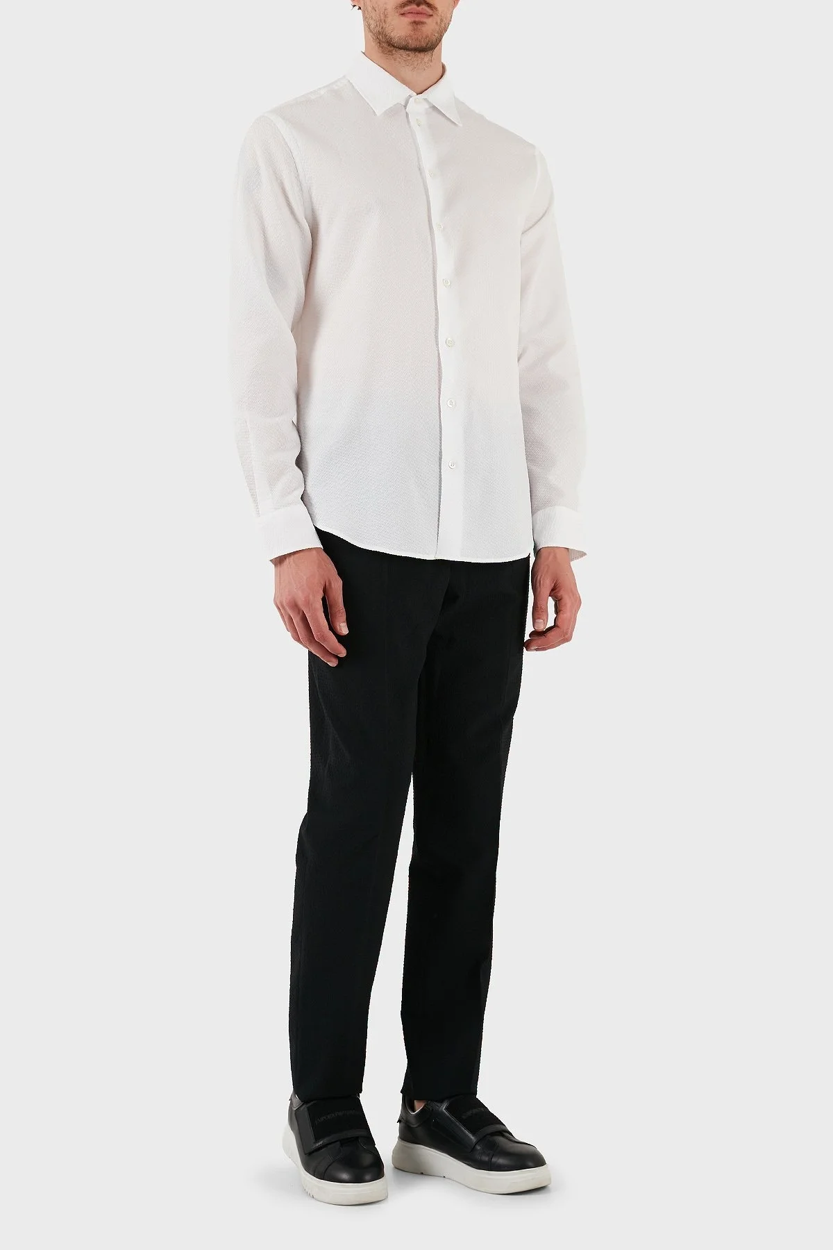 Emporio Armani Yün Karışımlı Regular Fit Normal Bel Düz Paça Erkek Pantolon EM000464 TE12332 UC001 SİYAH - 9