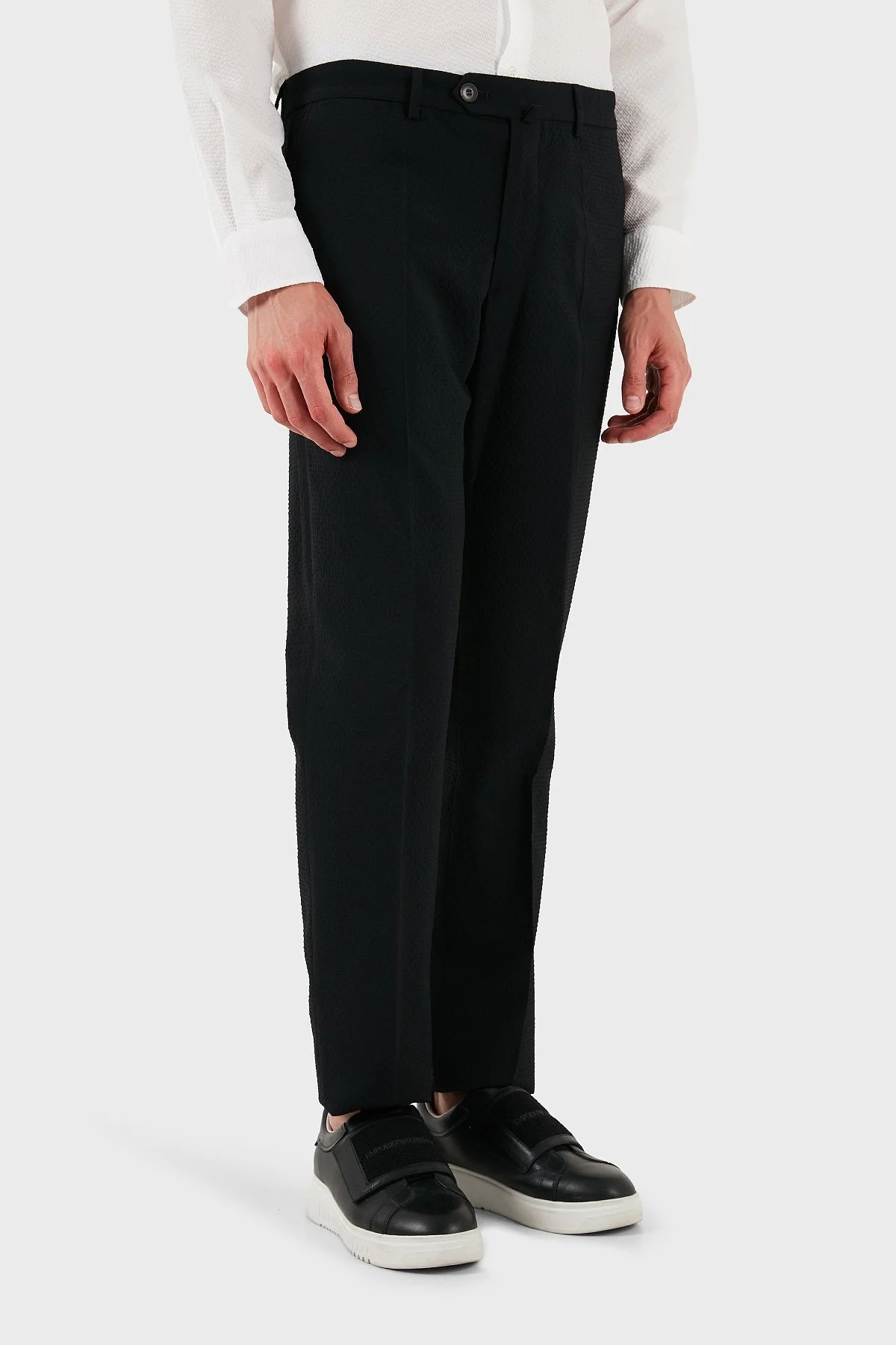 Emporio Armani Yün Karışımlı Regular Fit Normal Bel Düz Paça Erkek Pantolon EM000464 TE12332 UC001 SİYAH - 10