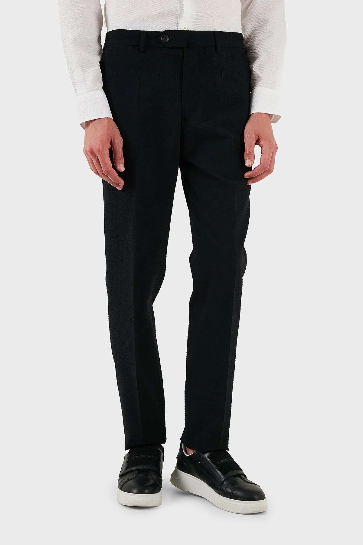 Emporio Armani Yün Karışımlı Regular Fit Normal Bel Düz Paça Erkek Pantolon EM000464 TE12332 UC001 SİYAH - 12