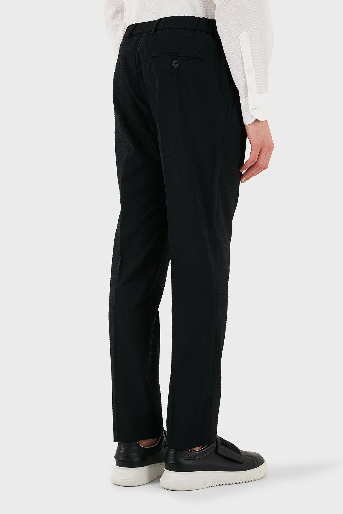 Emporio Armani Yün Karışımlı Regular Fit Normal Bel Düz Paça Erkek Pantolon EM000464 TE12332 UC001 SİYAH - 14