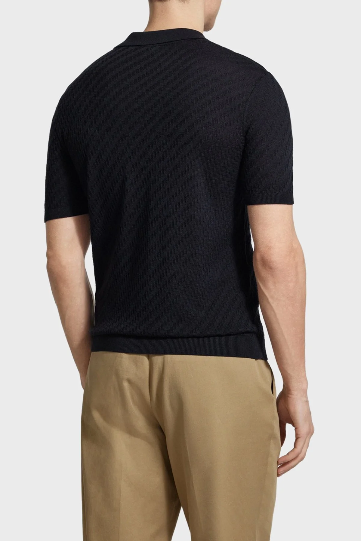 Emporio Armani Yün Karışımlı Regular Fit Polo Yaka Kısa Kollu Erkek Kazak EM004307 AF24573 UB109 LACİVERT - 3
