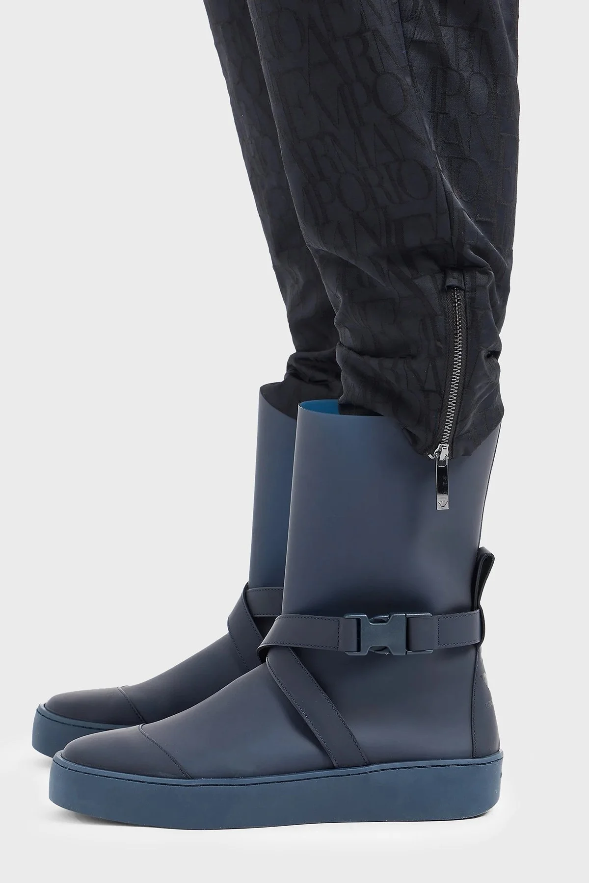 Emporio Armani Yün Karışımlı Regular Fit Yüksek Bel Boru Paça Bayan Pantolon 6D2P62 2NGGZ 0999 SİYAH - 11