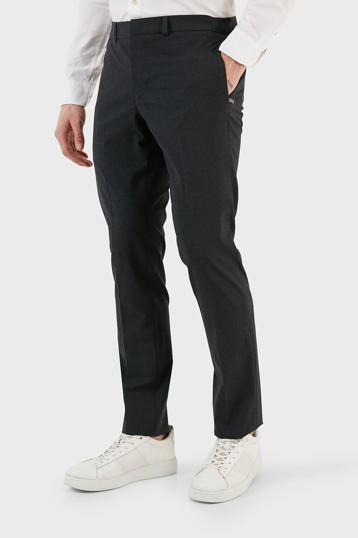 Emporio Armani Yün Karışımlı Skinny-Cut Erkek Pantolon H41P68 01506 630 SİYAH - 2