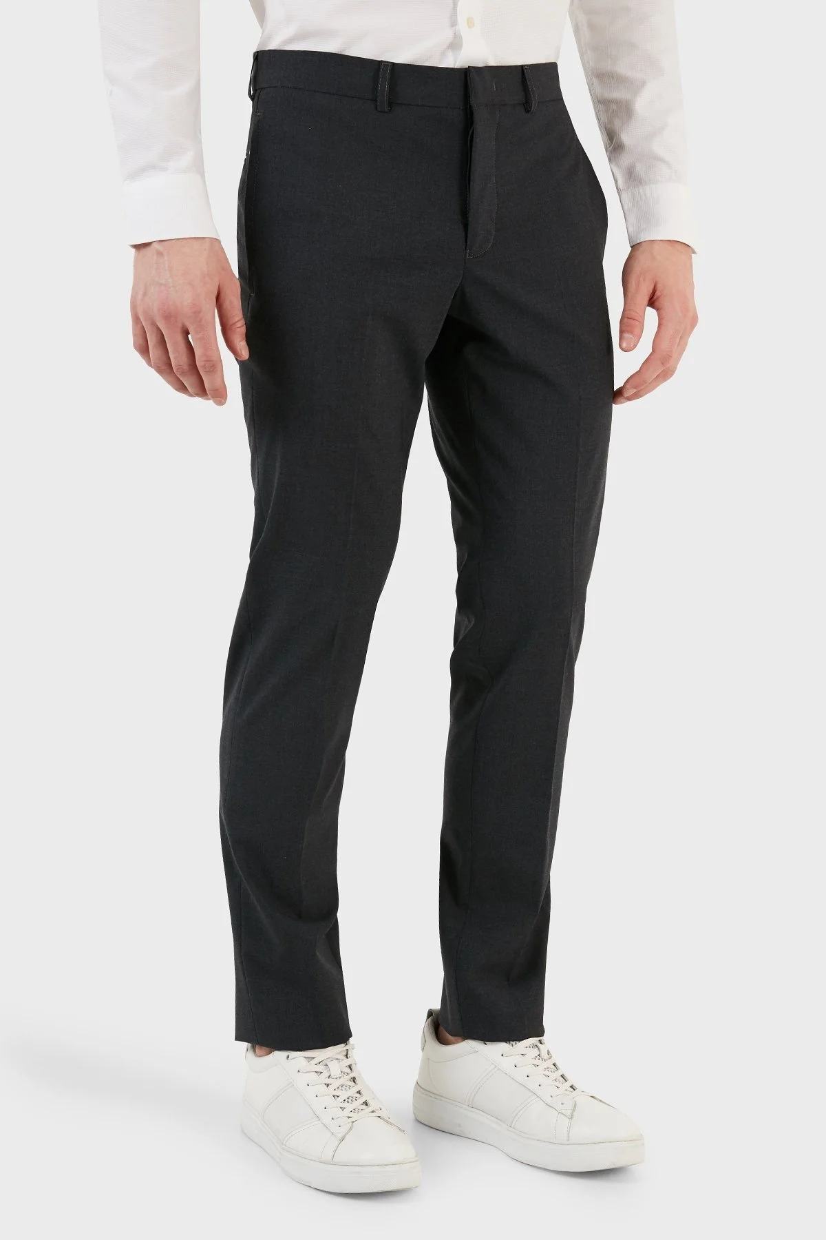 Emporio Armani Yün Karışımlı Skinny-Cut Erkek Pantolon H41P68 01506 630 SİYAH - 3