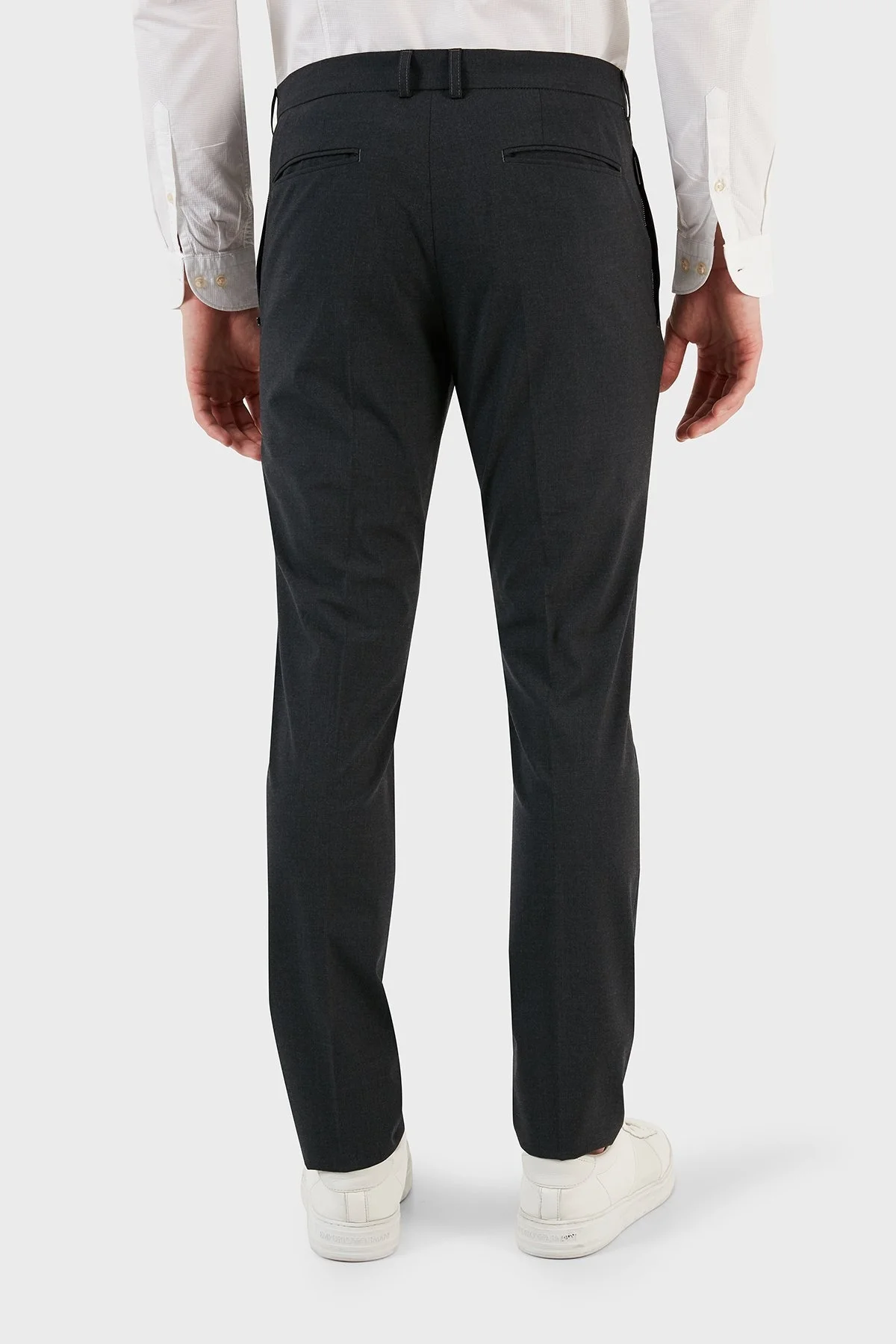 Emporio Armani Yün Karışımlı Skinny-Cut Erkek Pantolon H41P68 01506 630 SİYAH - 4