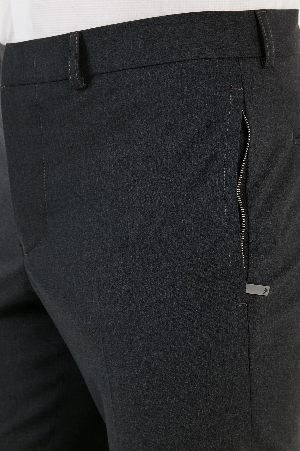 Emporio Armani Yün Karışımlı Skinny-Cut Erkek Pantolon H41P68 01506 630 SİYAH - 7