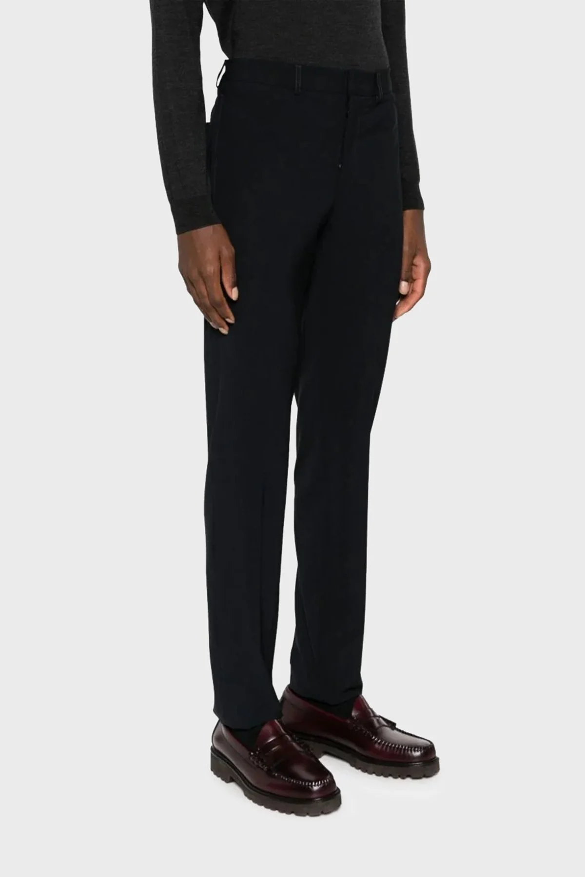 Emporio Armani Yün Karışımlı Skinny-Cut Erkek Pantolon H41P68 01506 999 SİYAH - 7