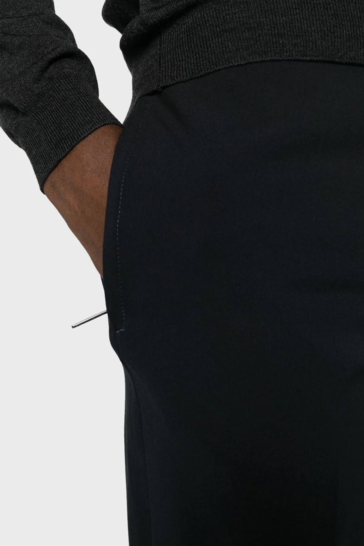 Emporio Armani Yün Karışımlı Skinny-Cut Erkek Pantolon H41P68 01506 999 SİYAH - 9