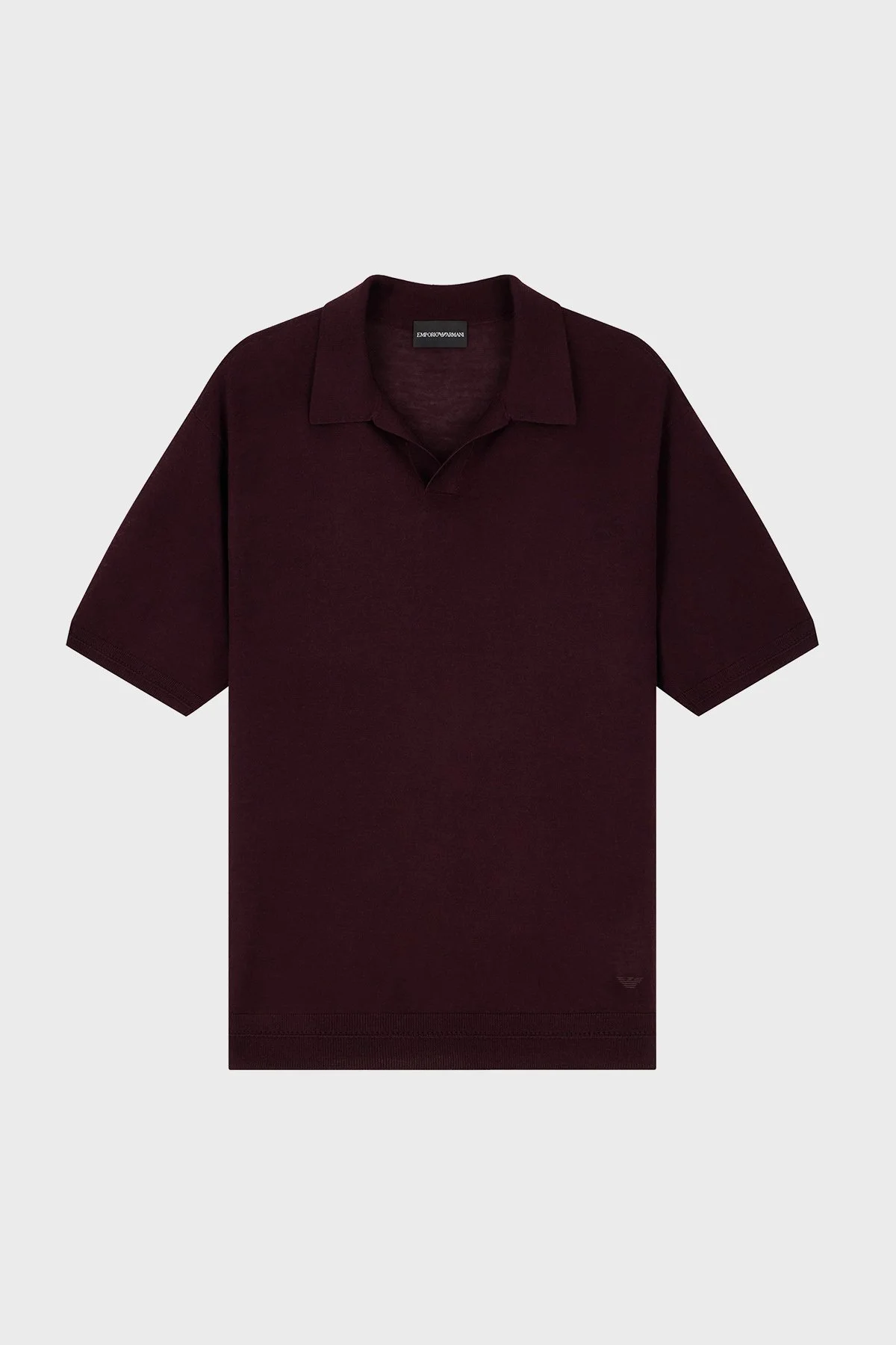 Emporio Armani Yün ve İpek Karışımlı Kısa Kollu Erkek Polo EM006444 AF29802 UA331 Bordo - 6