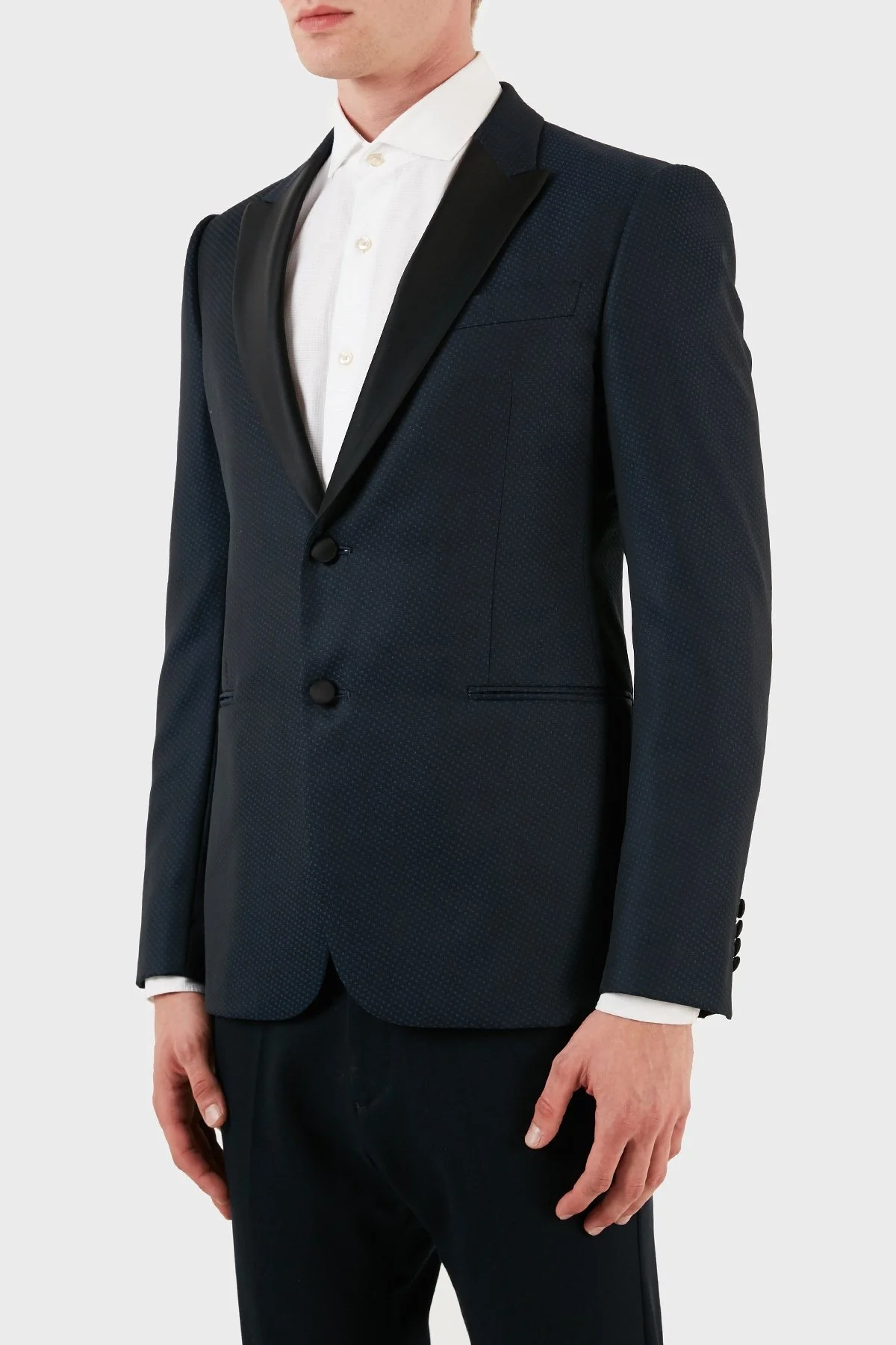 Emporio Armani Yün ve İpek Karışımlı Klasik Erkek Ceket ZOXW1GMO0W1835922 LACİVERT - 9