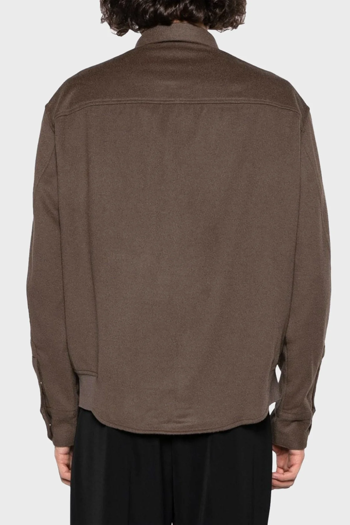 Emporio Armani Yün ve Kaşmir Karışımlı Regular Fit Erkek Gömlek 6R1C61 1NTYZ 0440 KAHVE - 3