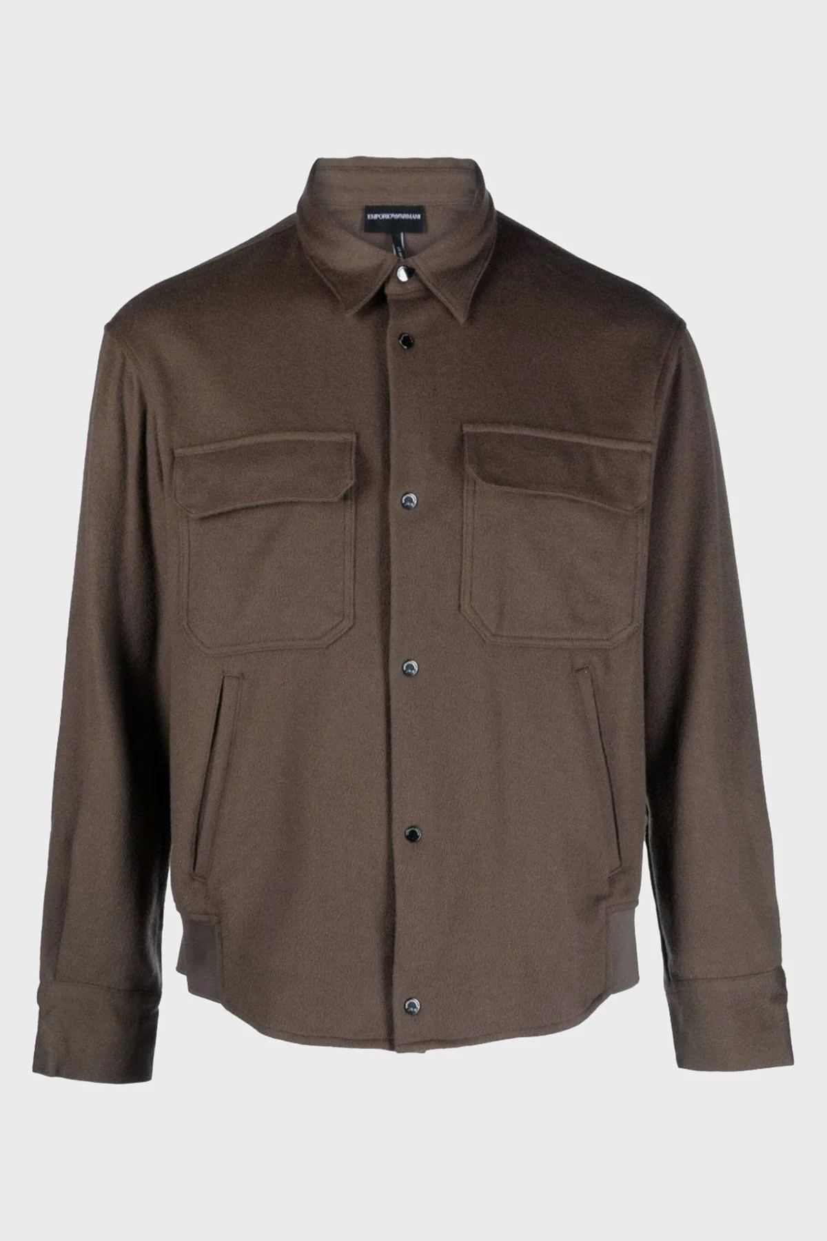 Emporio Armani Yün ve Kaşmir Karışımlı Regular Fit Erkek Gömlek 6R1C61 1NTYZ 0440 KAHVE - 5