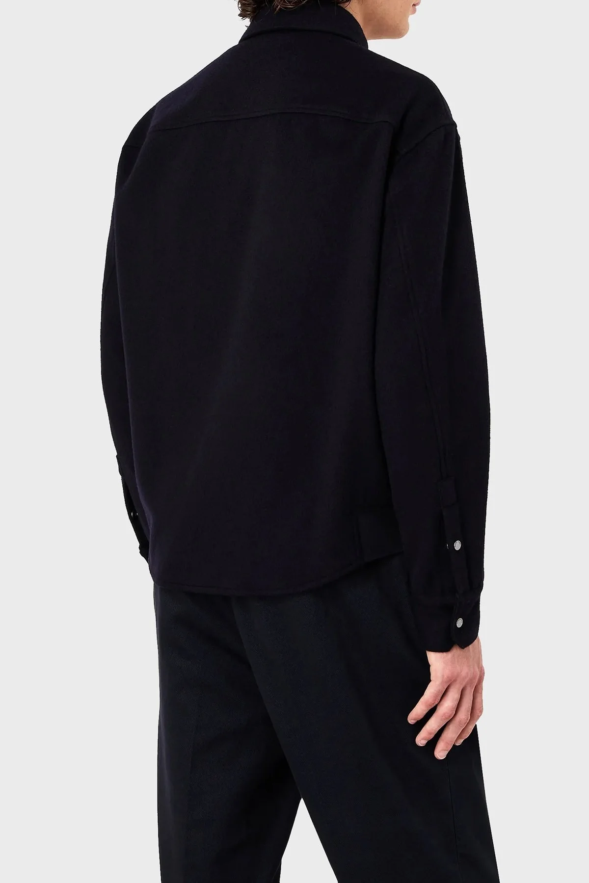 Emporio Armani Yün ve Kaşmir Karışımlı Regular Fit Erkek Gömlek 6R1C61 1NTYZ 0920 LACİVERT - 2