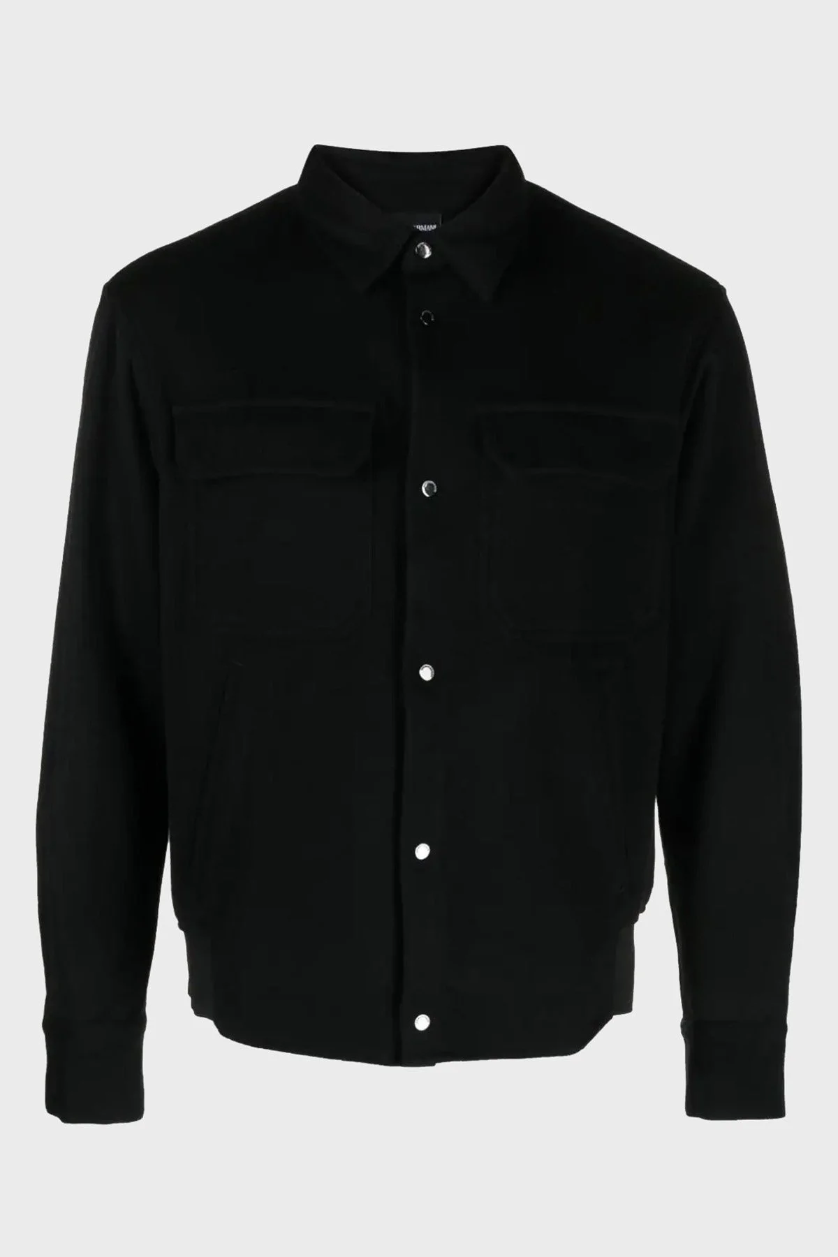 Emporio Armani Yün ve Kaşmir Karışımlı Regular Fit Erkek Gömlek 6R1C61 1NTYZ 0999 SİYAH - 10