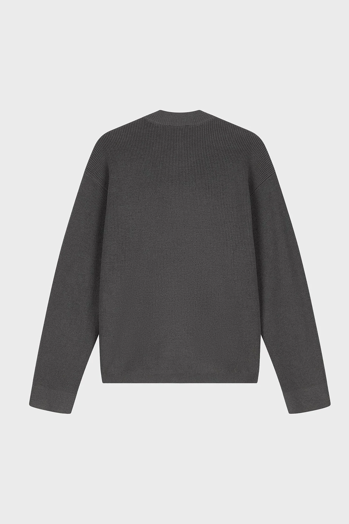Emporio Armani Yün ve Pamuk Karışımlı Bisiklet Yaka Düğmeli Erkek Hırka EM006289 AF27812 U8107 Füme - 2