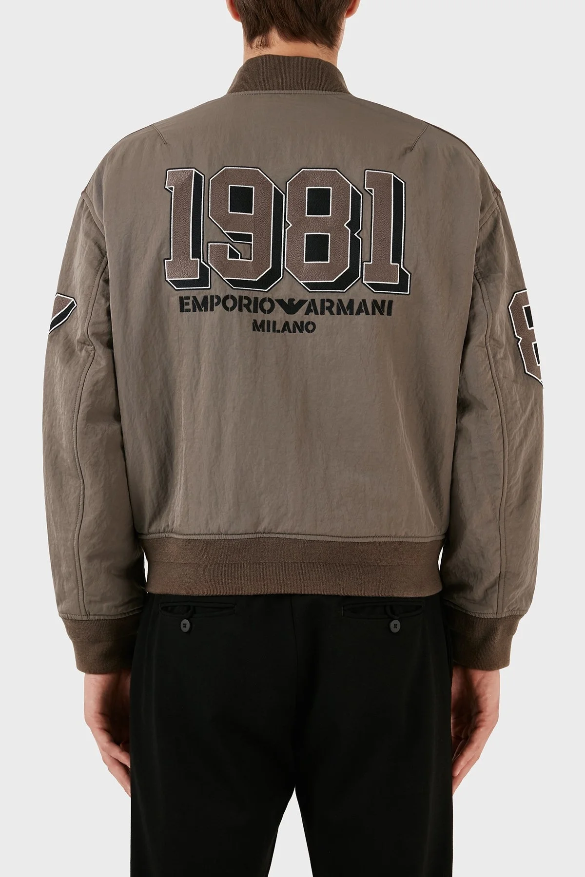 Emporio Armani Yünlü Astarlı Regular Fit Bomber Spor Erkek Ceket 6R1B89 1NHNZ 0414 KAHVE - 3