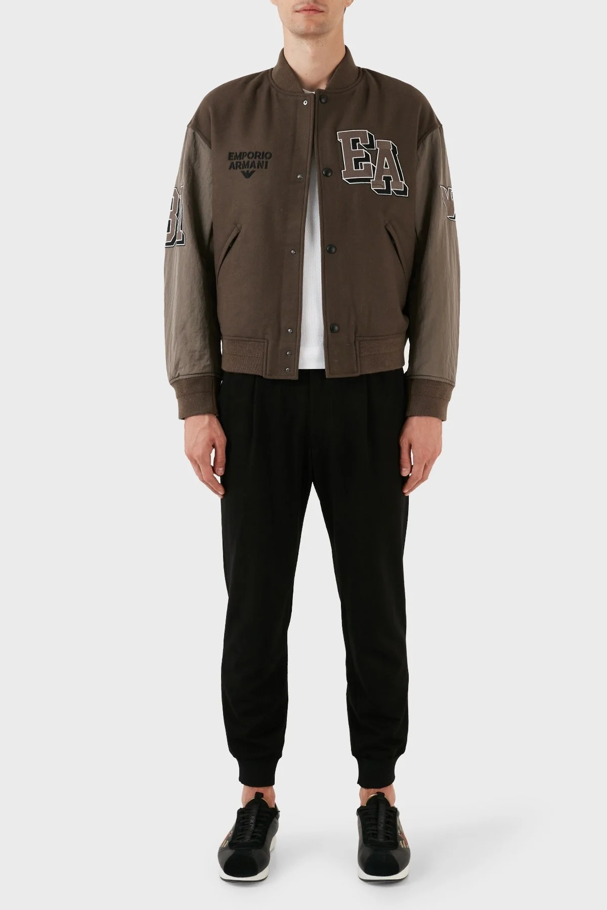 Emporio Armani Yünlü Astarlı Regular Fit Bomber Spor Erkek Ceket 6R1B89 1NHNZ 0414 KAHVE - 4