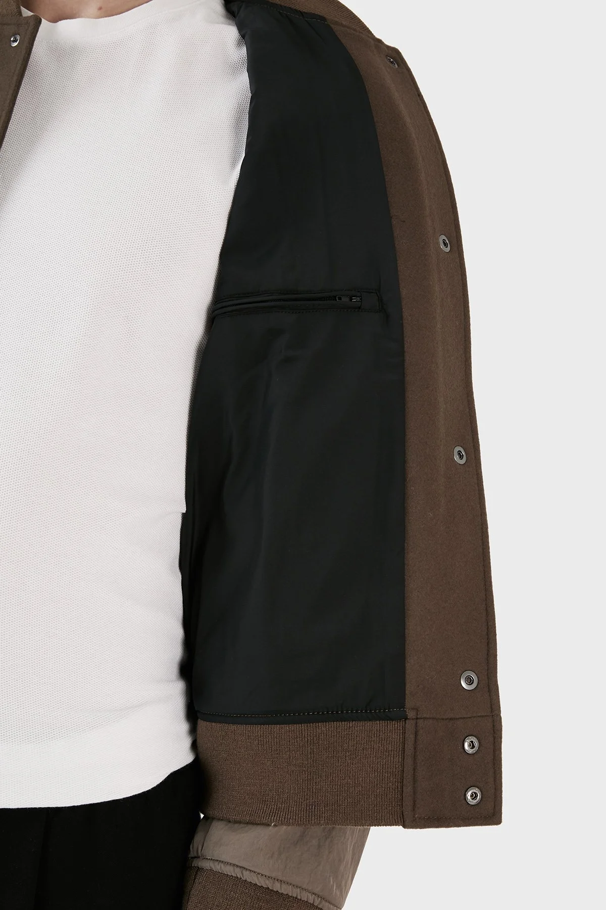 Emporio Armani Yünlü Astarlı Regular Fit Bomber Spor Erkek Ceket 6R1B89 1NHNZ 0414 KAHVE - 5