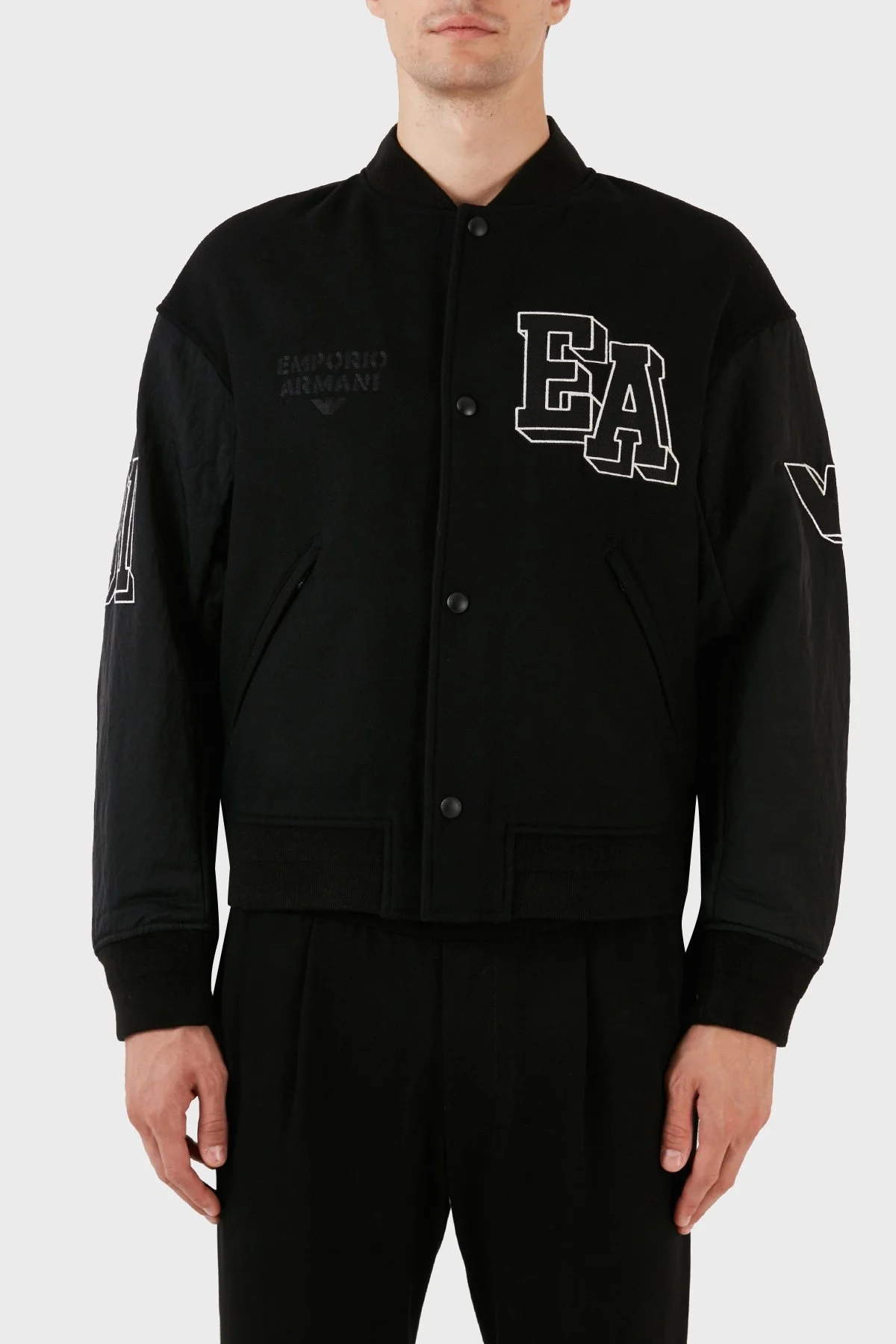 Emporio Armani Yünlü Astarlı Regular Fit Bomber Spor Erkek Ceket 6R1B89 1NHNZ 0999 SİYAH - 1