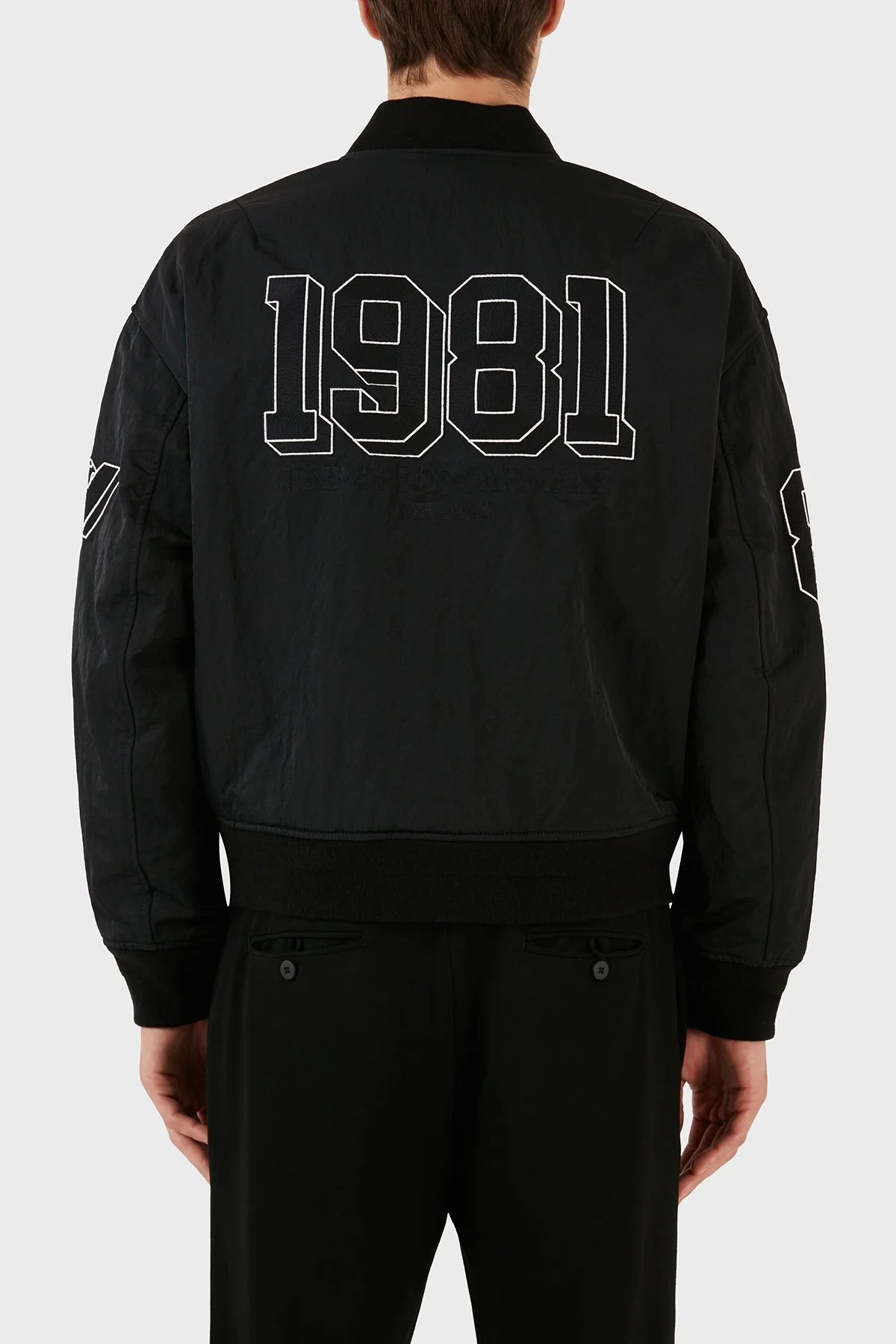 Emporio Armani Yünlü Astarlı Regular Fit Bomber Spor Erkek Ceket 6R1B89 1NHNZ 0999 SİYAH - 2