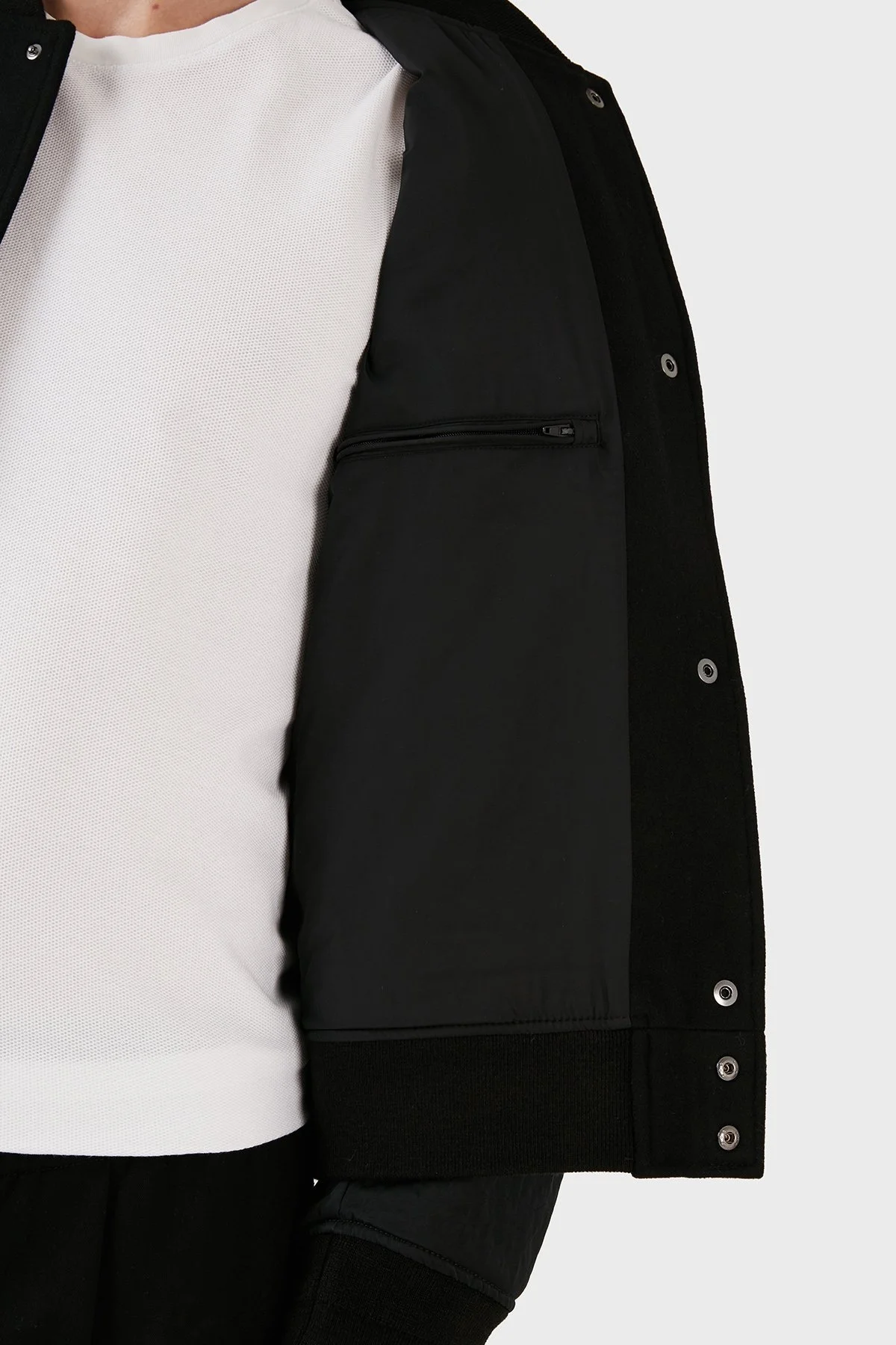 Emporio Armani Yünlü Astarlı Regular Fit Bomber Spor Erkek Ceket 6R1B89 1NHNZ 0999 SİYAH - 4