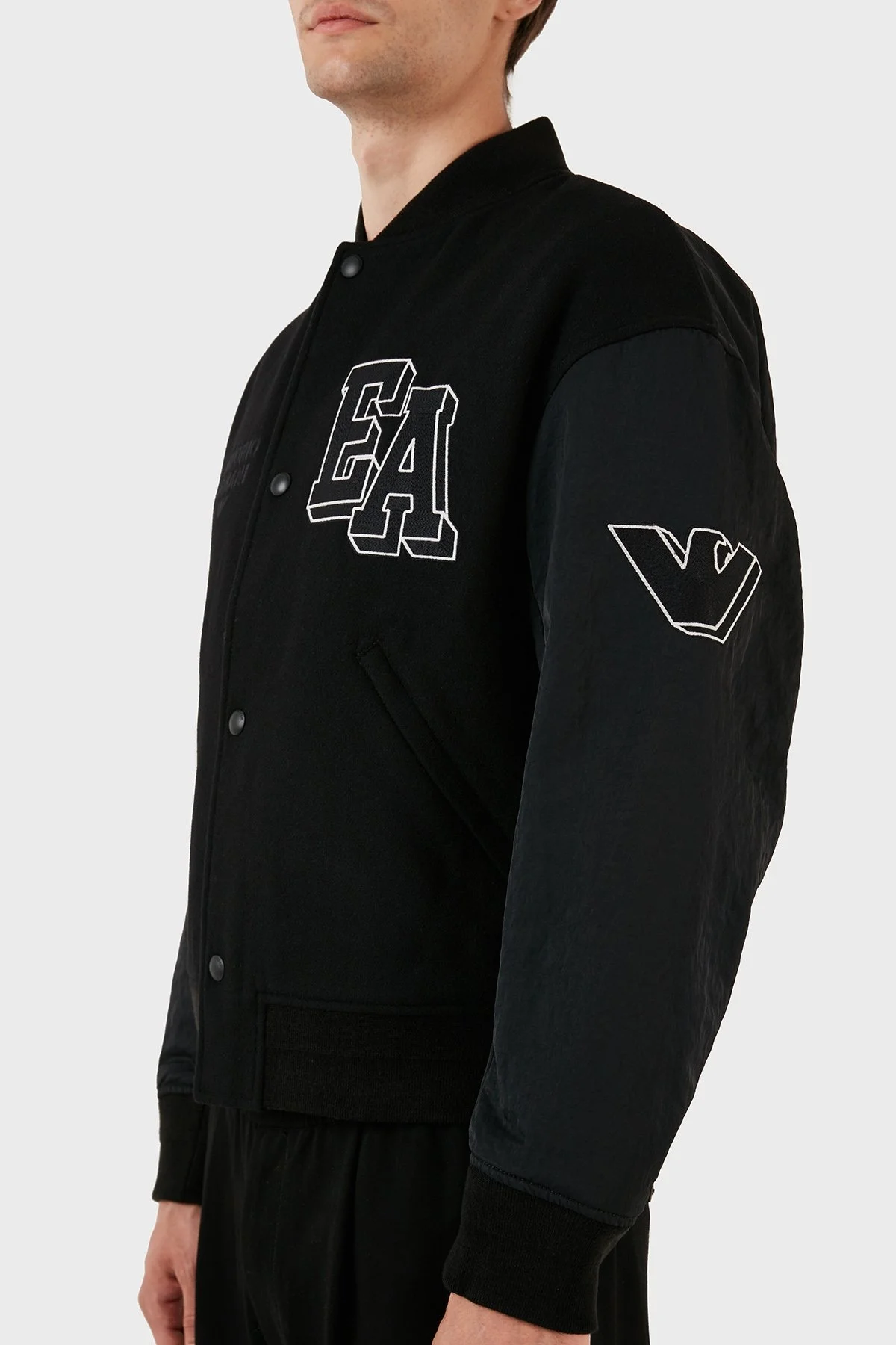 Emporio Armani Yünlü Astarlı Regular Fit Bomber Spor Erkek Ceket 6R1B89 1NHNZ 0999 SİYAH - 5