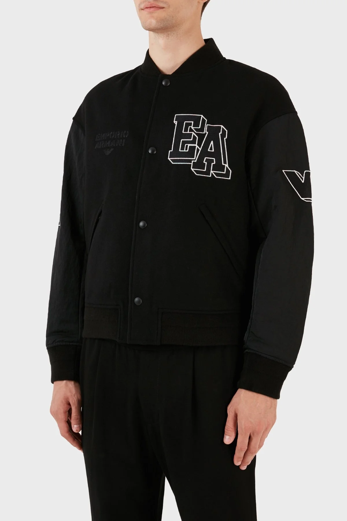 Emporio Armani Yünlü Astarlı Regular Fit Bomber Spor Erkek Ceket 6R1B89 1NHNZ 0999 SİYAH - 6