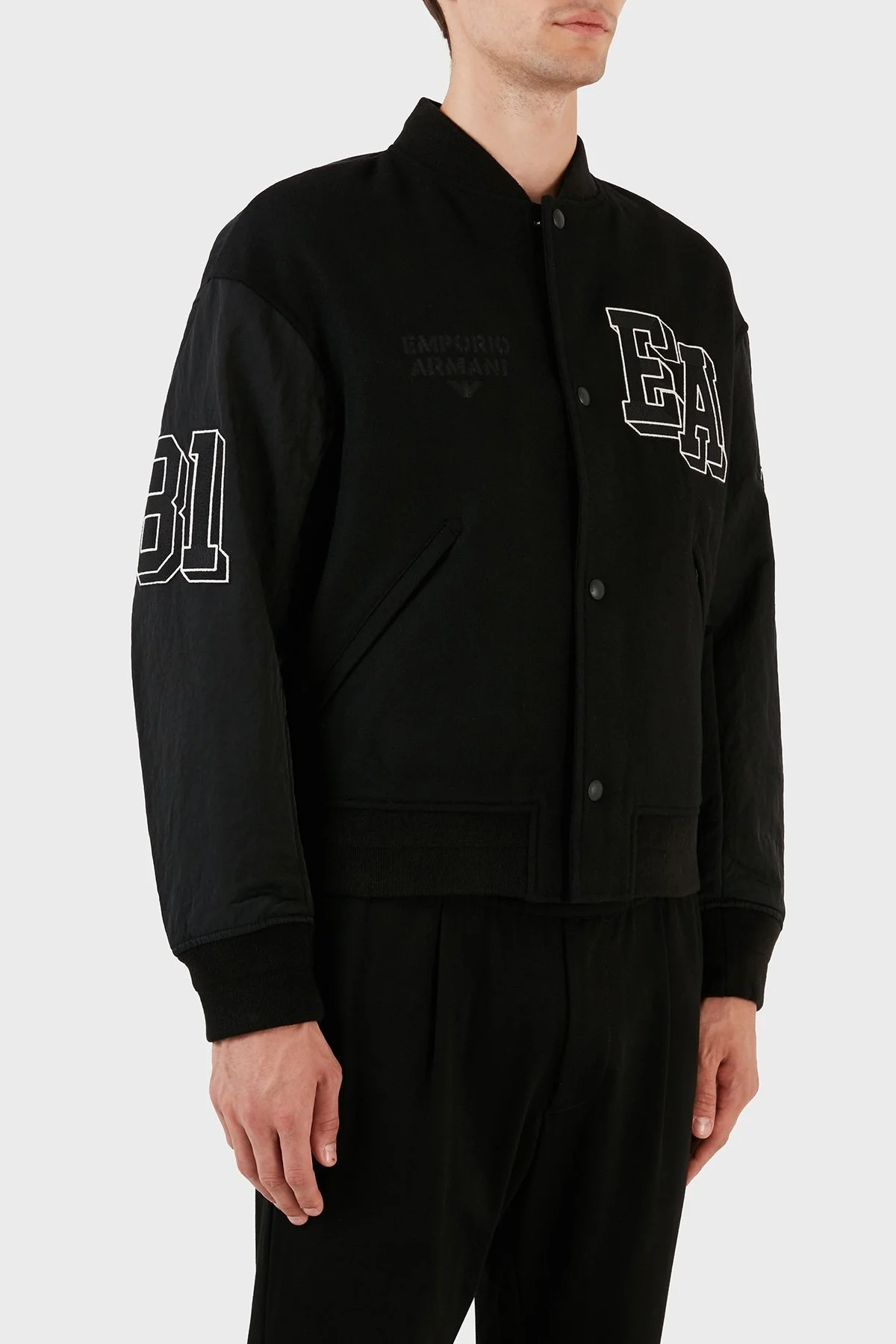 Emporio Armani Yünlü Astarlı Regular Fit Bomber Spor Erkek Ceket 6R1B89 1NHNZ 0999 SİYAH - 7