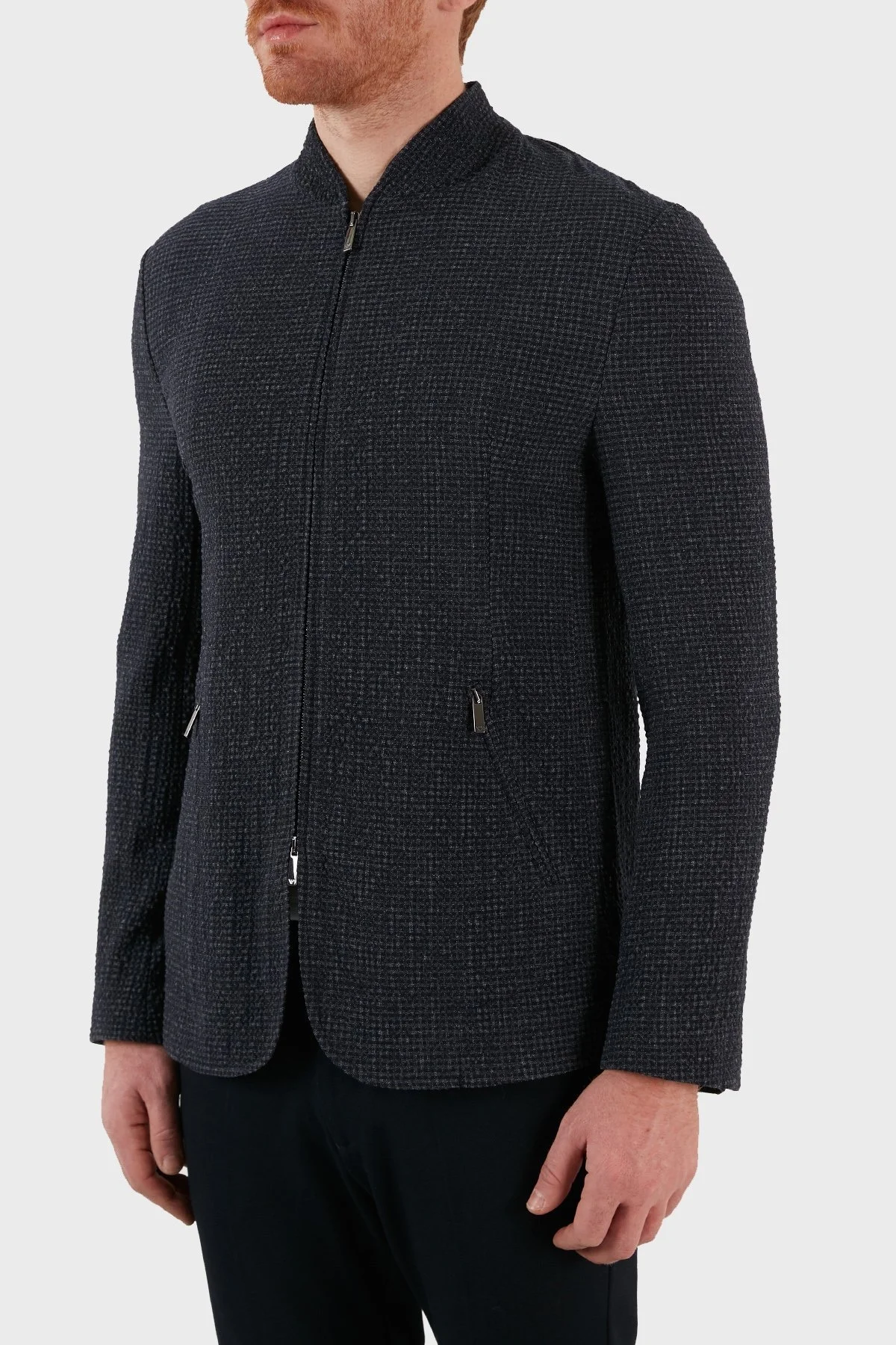 Emporio Armani Yünlü Fermuarlı Dik Yaka Erkek Ceket I1G410 I1010 921 LACİVERT - 2