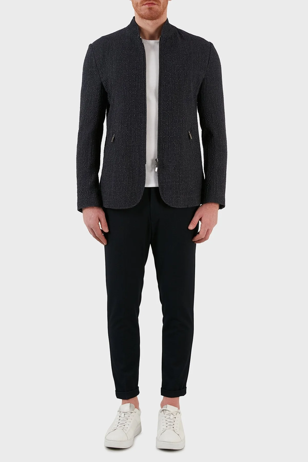 Emporio Armani Yünlü Fermuarlı Dik Yaka Erkek Ceket I1G410 I1010 921 LACİVERT - 5