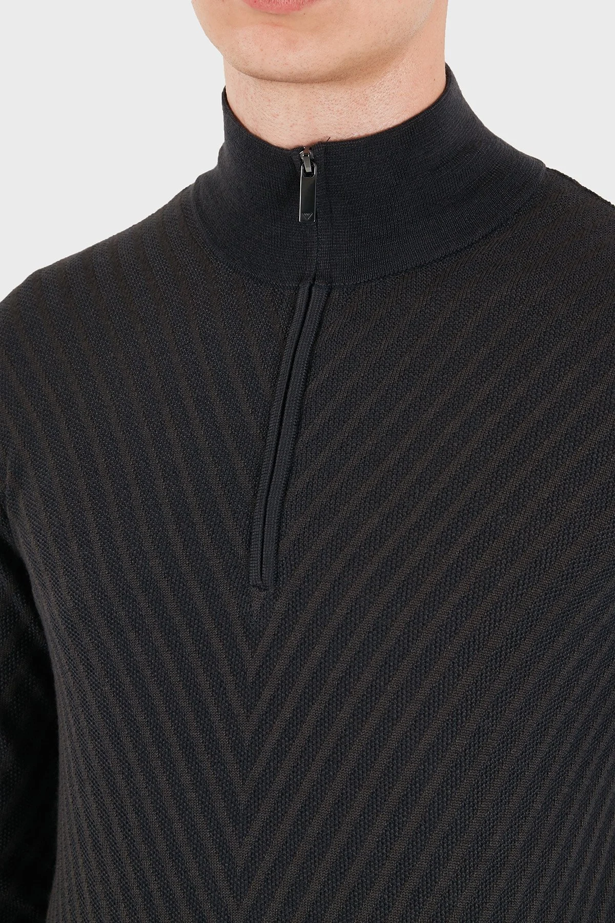 Emporio Armani Yünlü Fermuarlı Dik Yaka Erkek Kazak EM006316 AF27942 FB004 Lacivert - 6