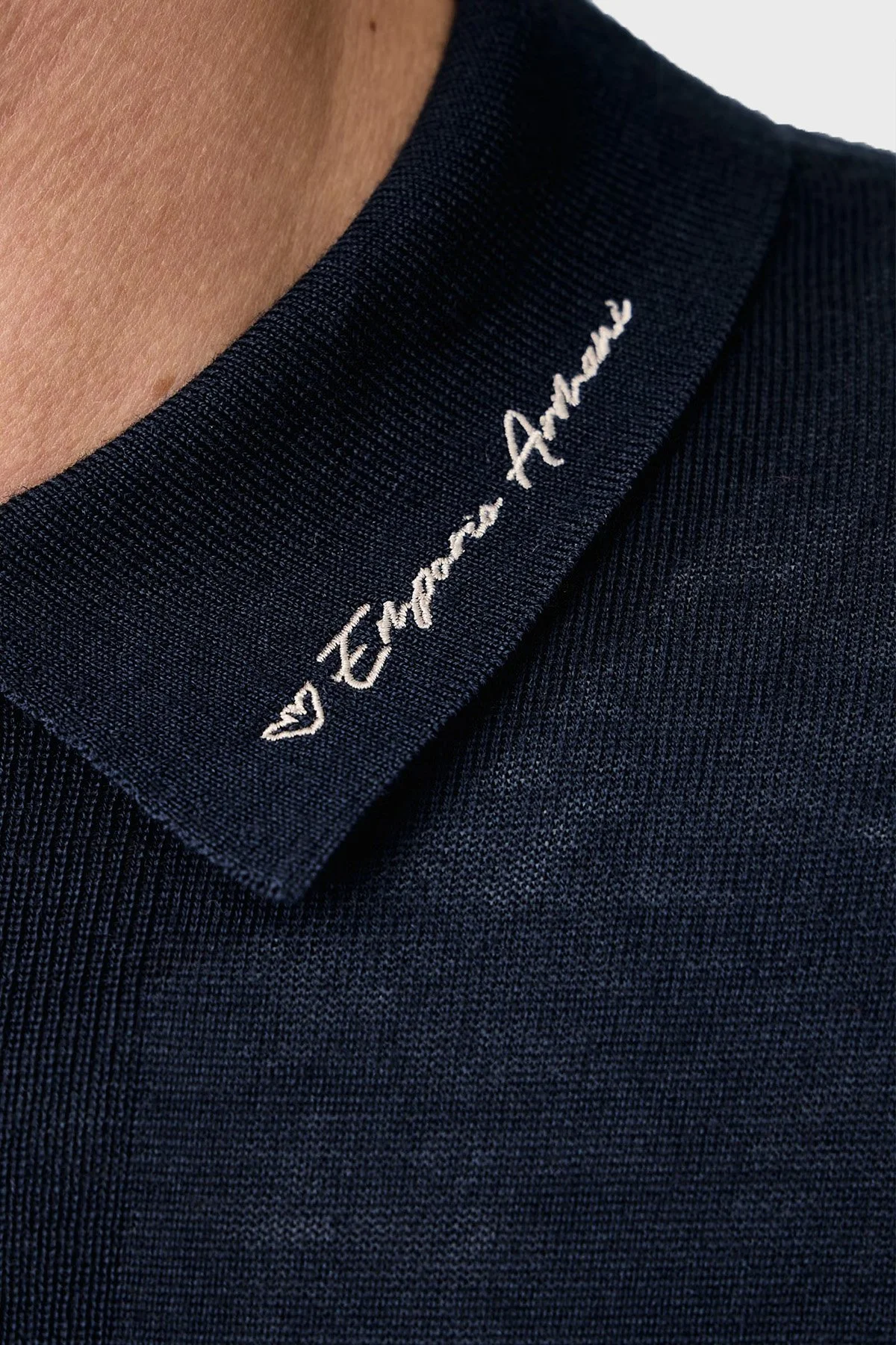 Emporio Armani Yünlü Fermuarlı Erkek Polo Yaka Kazak EM006293 AF29815 UB097 Lacivert - 4