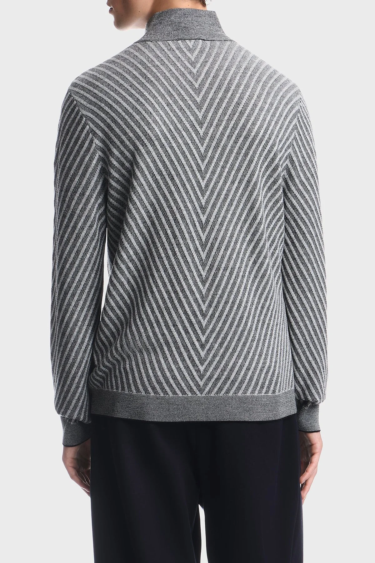 Emporio Armani Yünlü Fermuarlı Polo Yaka Erkek Kazak EM006316 AF27942 FC018 Siyah - 3