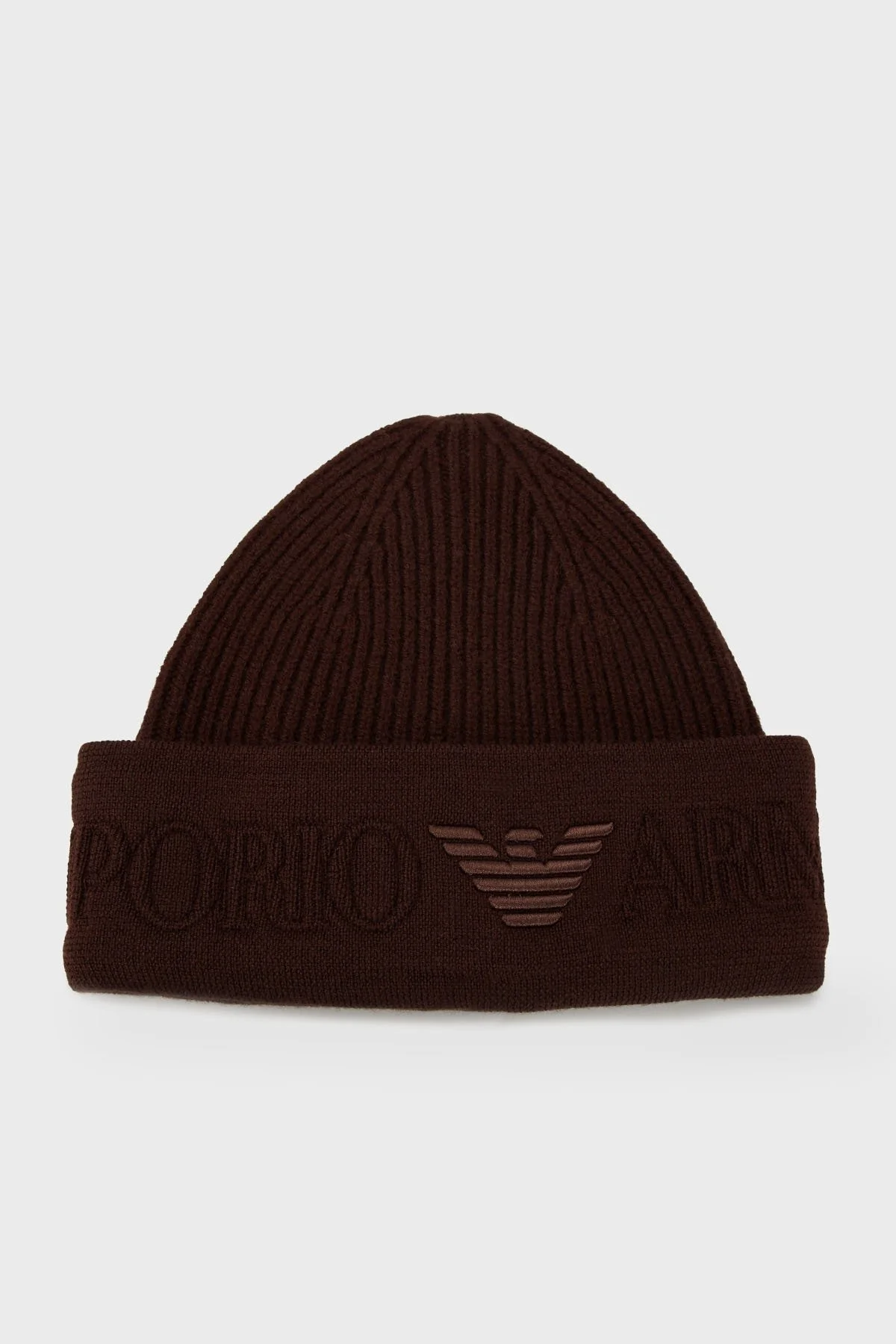 Emporio Armani Yünlü Logolu Erkek Bere EM003750 AF19896 U6279 KAHVE - 1