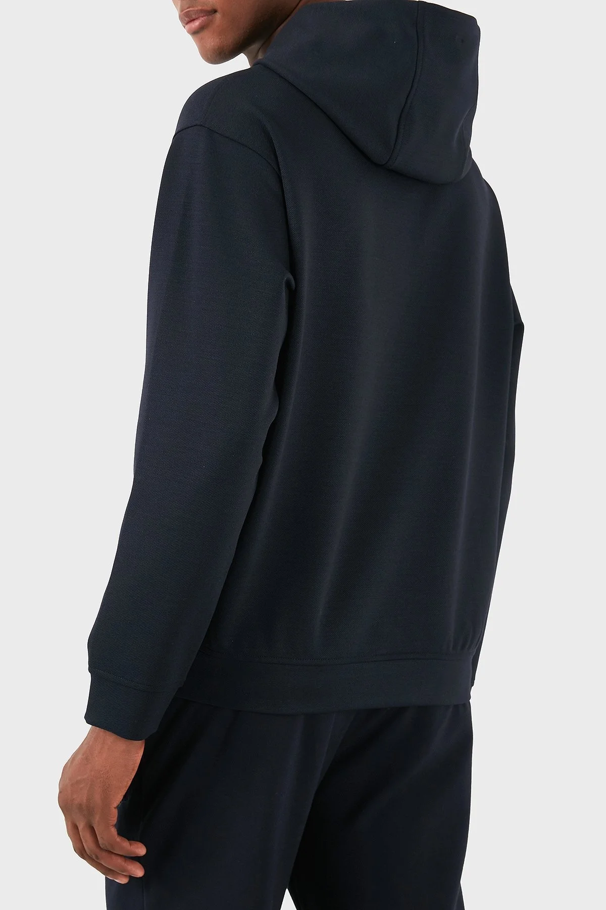Emporio Armani Yünlü Logolu Regular Fit Yarım Fermuarlı Kapüşonlu Erkek Sweat 6D1MC9 1JHQZ 0920 LACİVERT - 3