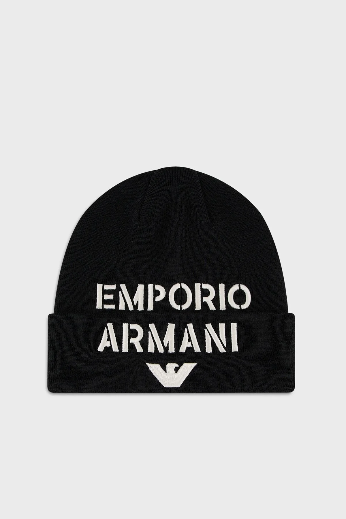 Emporio Armani Yünlü Nakışlı Logolu Erkek Bere 627406 3F570 00020 SİYAH - 5