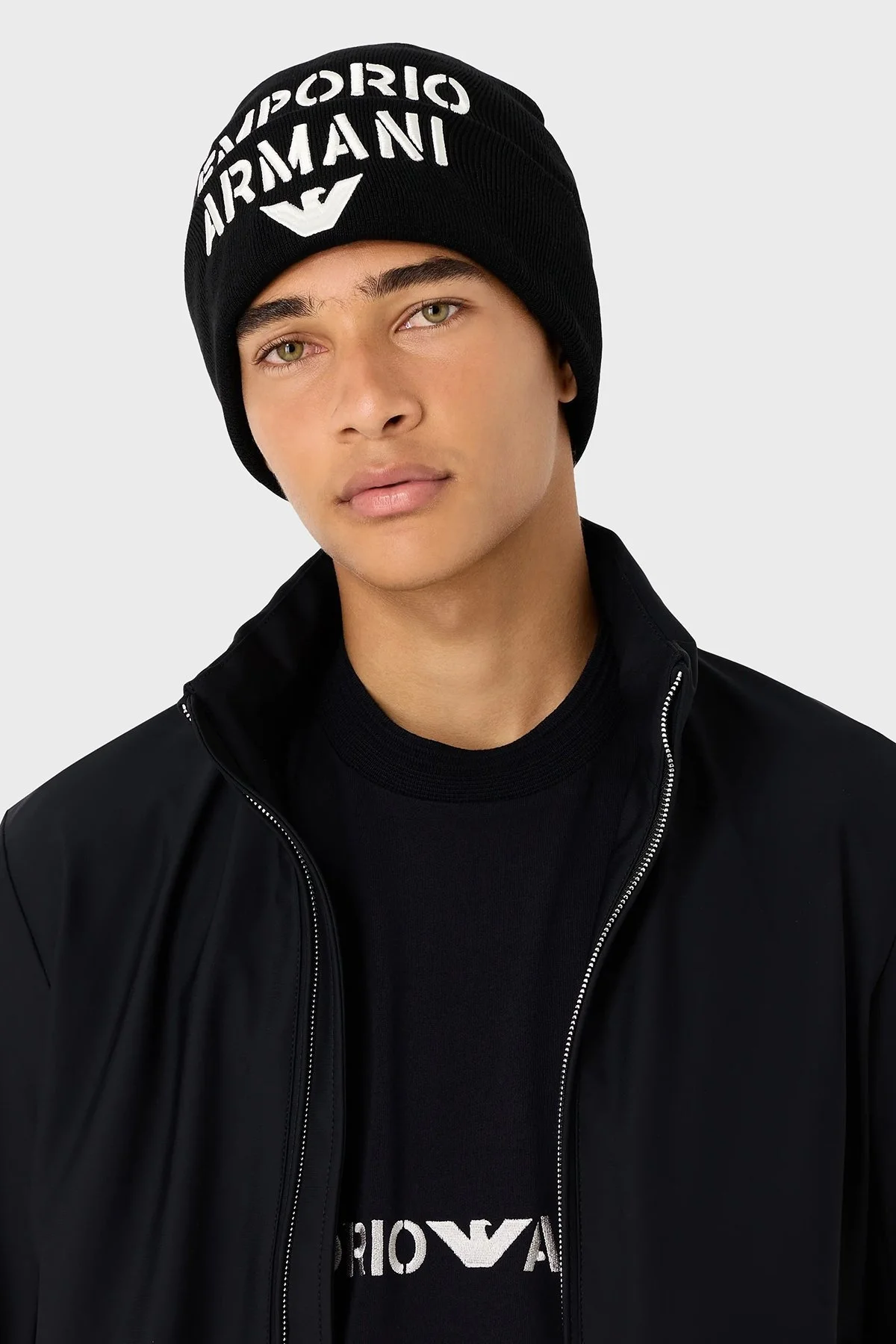 Emporio Armani Yünlü Nakışlı Logolu Erkek Bere 627406 3F570 00020 SİYAH - 6