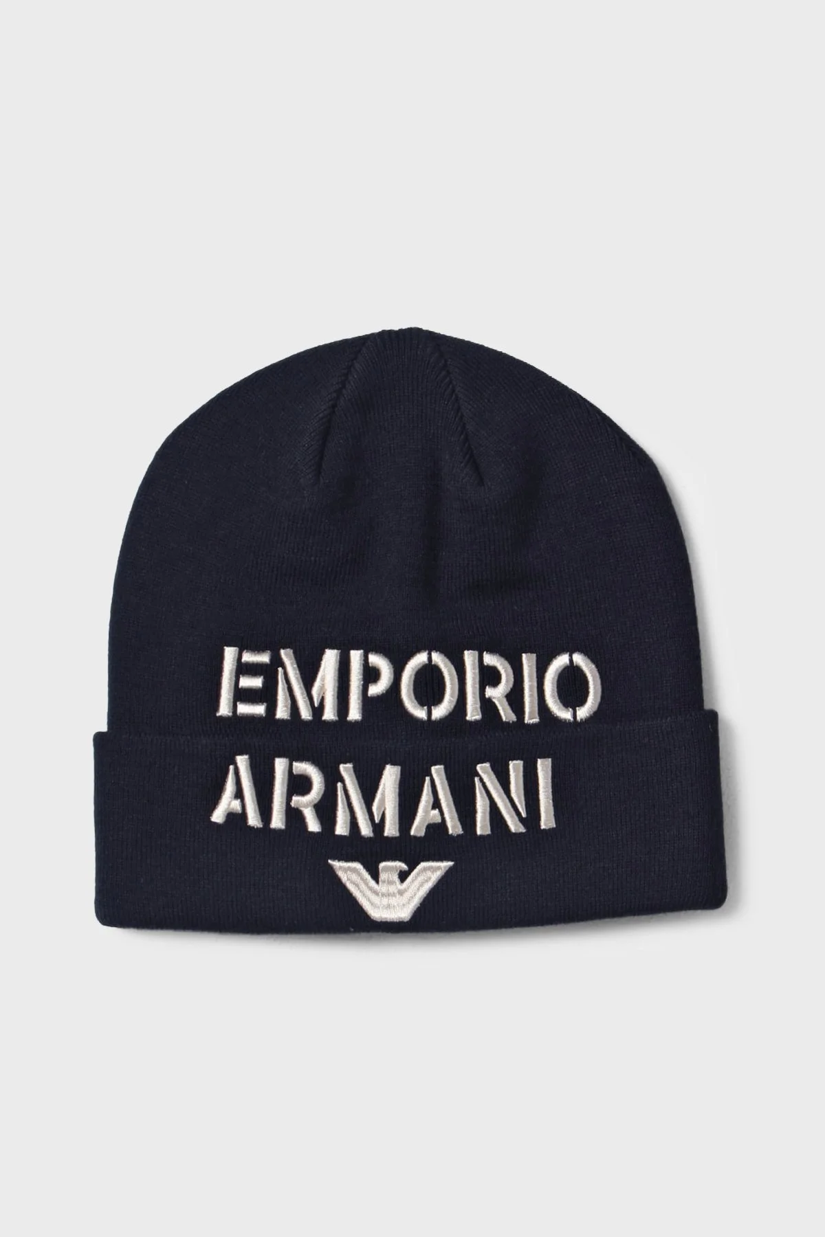 Emporio Armani Yünlü Nakışlı Logolu Erkek Bere 627406 3F570 00035 LACİVERT - 1