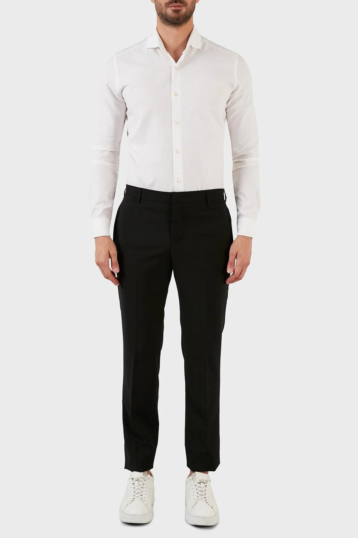 Emporio Armani Yünlü Normal Bel Regular Fit Chino Erkek Pantolon H31P68 01504 999 SİYAH - 1