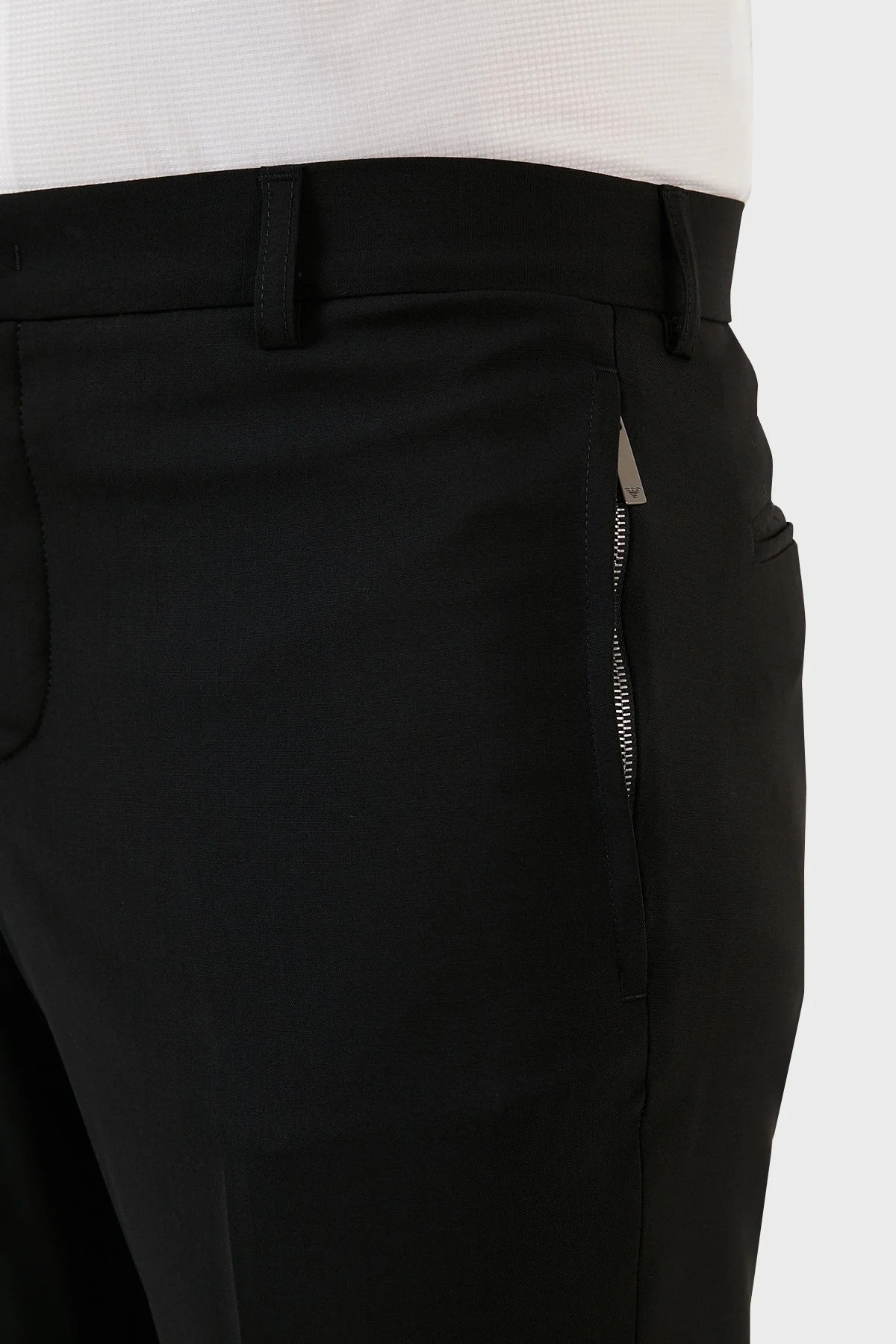 Emporio Armani Yünlü Normal Bel Regular Fit Chino Erkek Pantolon H31P68 01504 999 SİYAH - 6