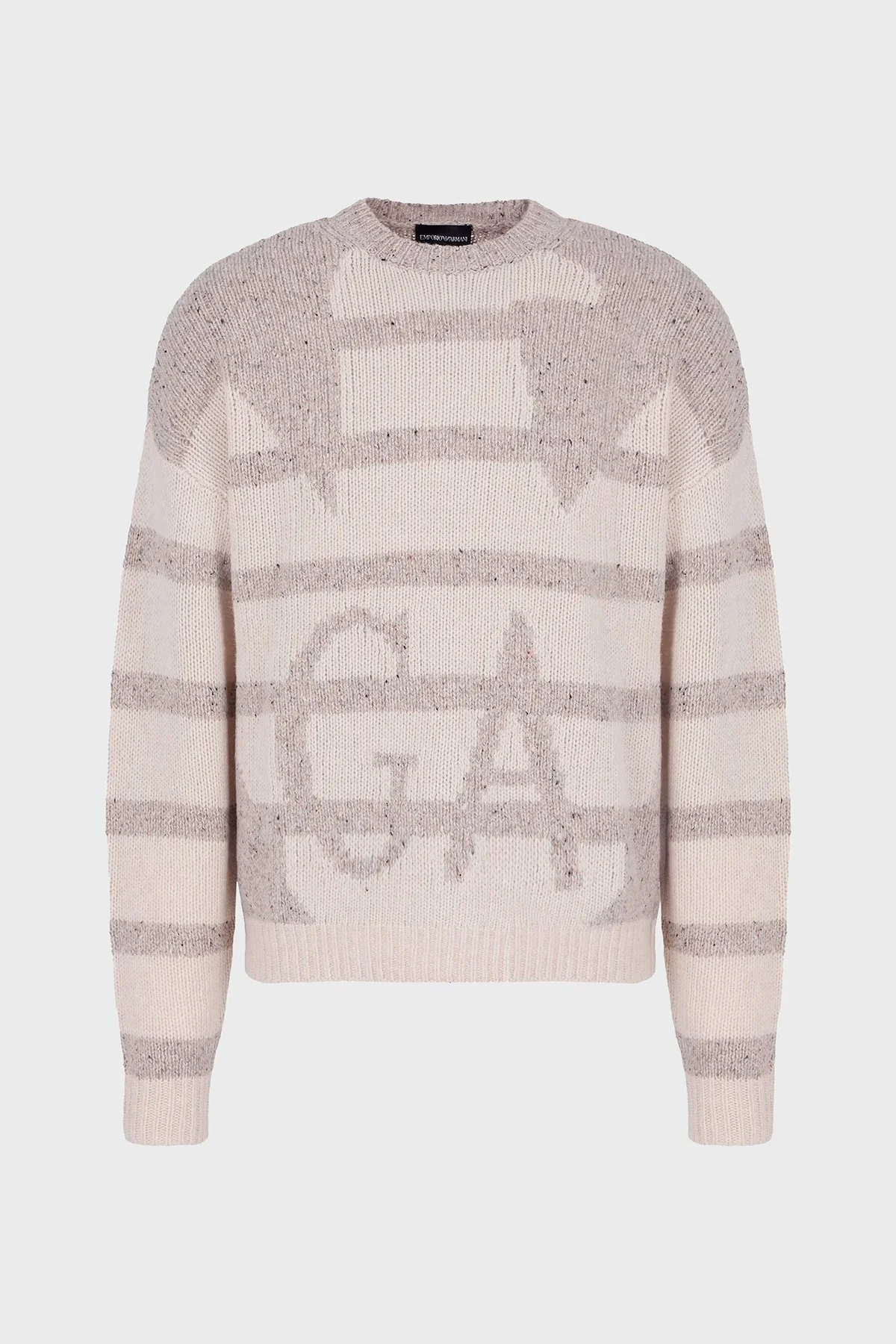 Emporio Armani Yünlü Oversize Bisiklet Yaka Erkek Kazak 6R1MXR 1MMCZ F1F7 BEJ - 5