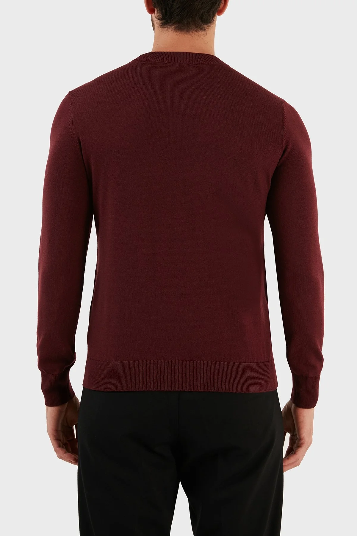 Emporio Armani Yünlü Regular Fit Bisiklet Yaka Erkek Kazak 6L1MXJ 1MBPZ 0397 BORDO - 6