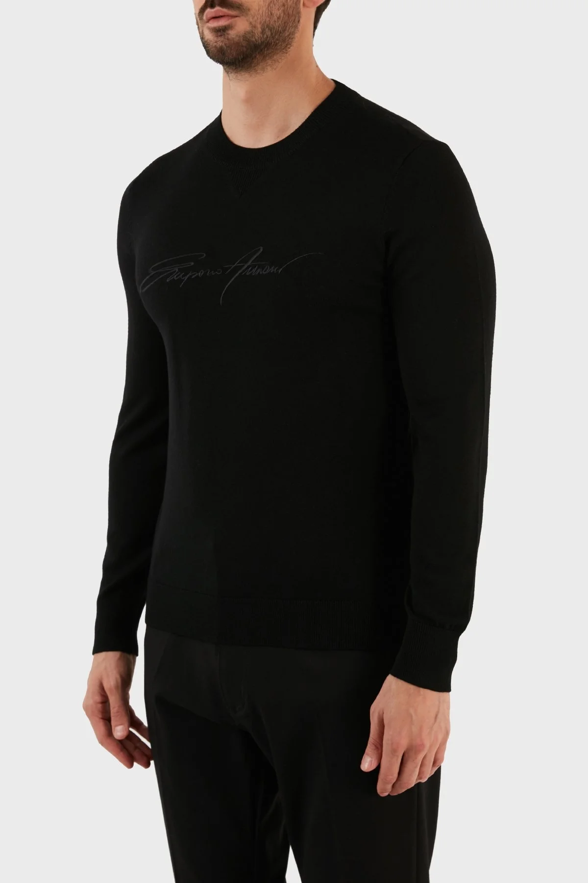Emporio Armani Yünlü Regular Fit Bisiklet Yaka Erkek Kazak 6L1MXJ 1MBPZ 0999 SİYAH - 2