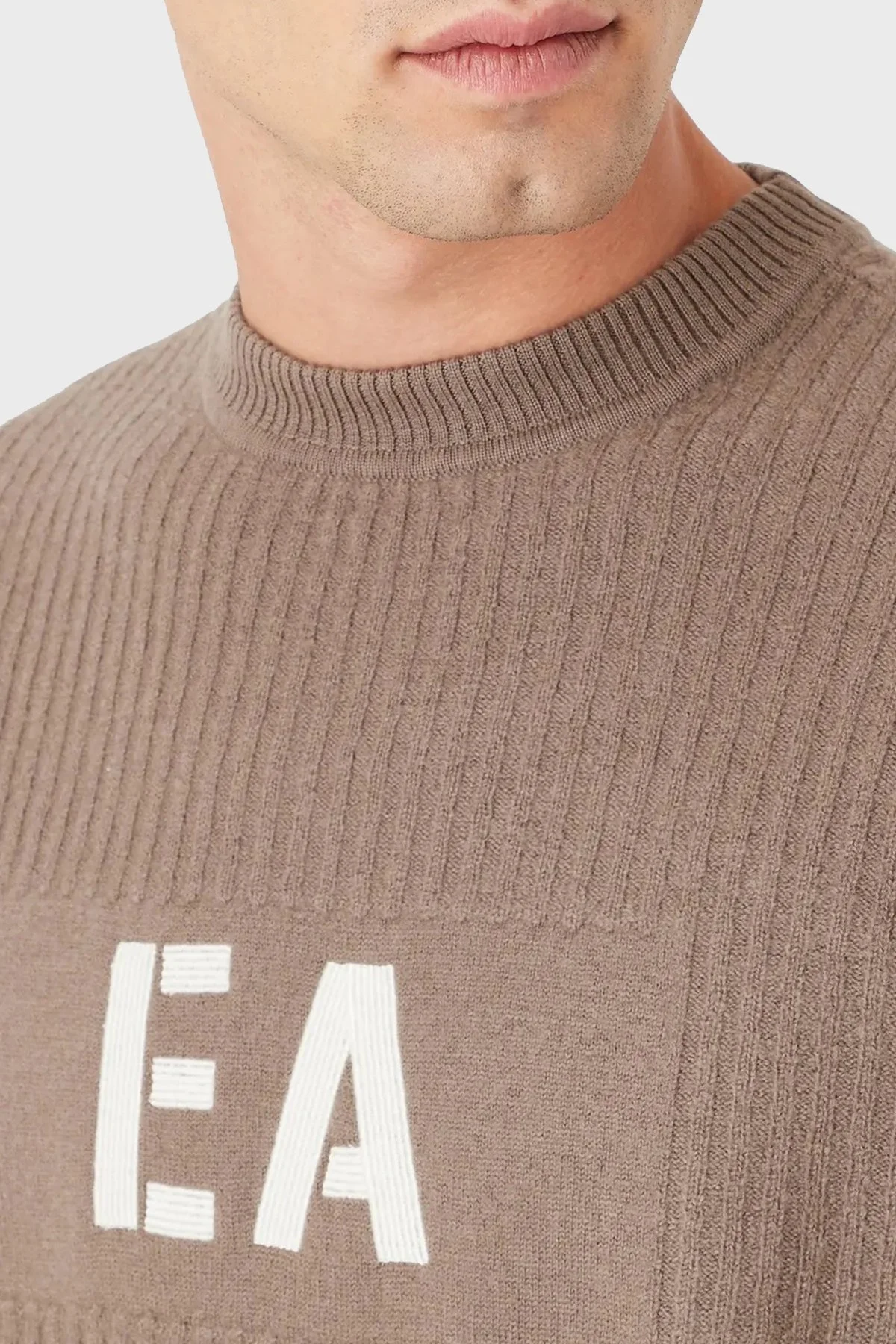 Emporio Armani Yünlü Regular Fit Bisiklet Yaka Erkek Kazak 6L1MXK 1MBQZ F409 KAHVE - 3