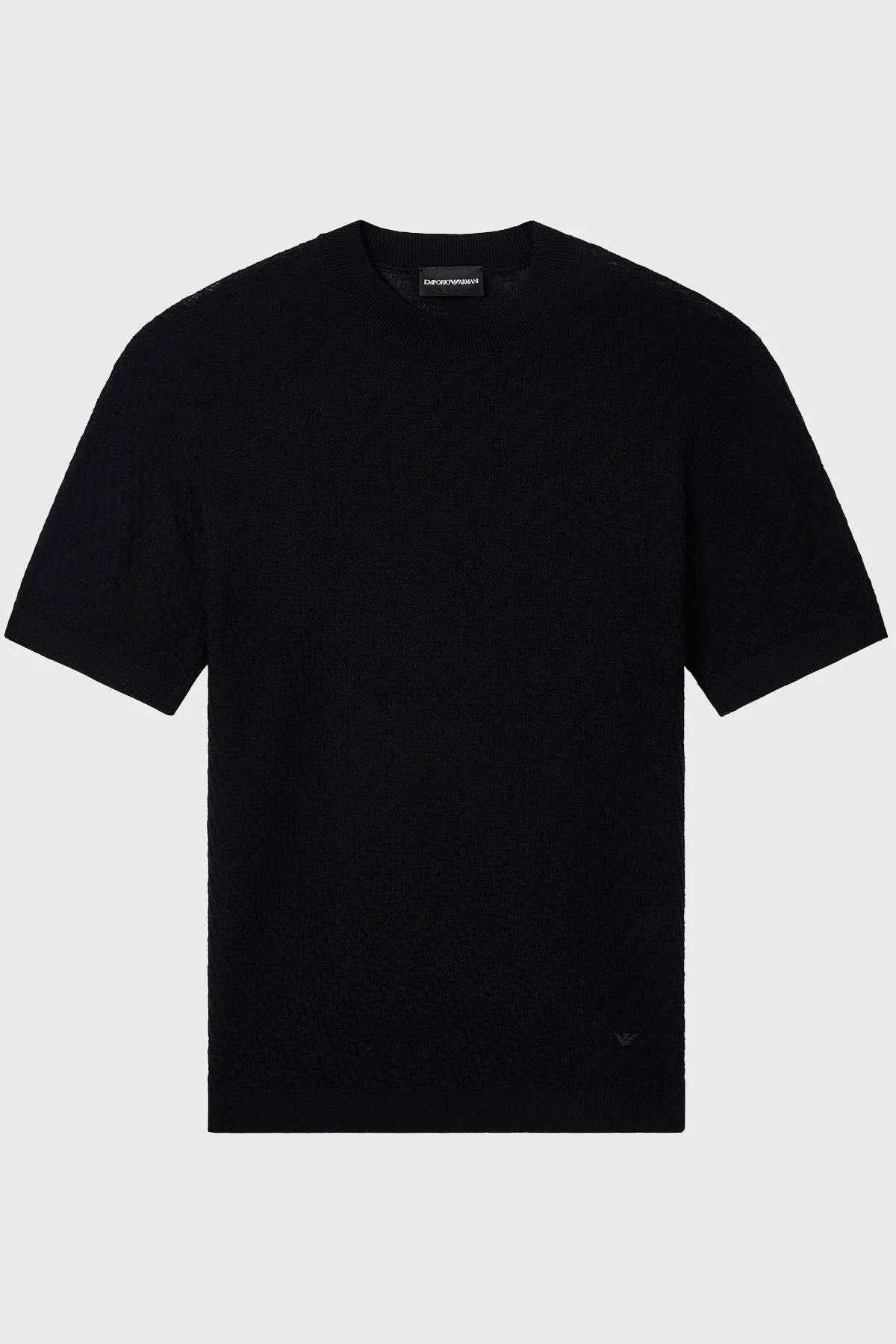 Emporio Armani Yünlü Regular Fit Bisiklet Yaka Kısa Kollu Erkek Kazak EM005303 AF23553 FB066 LACİVERT - 4