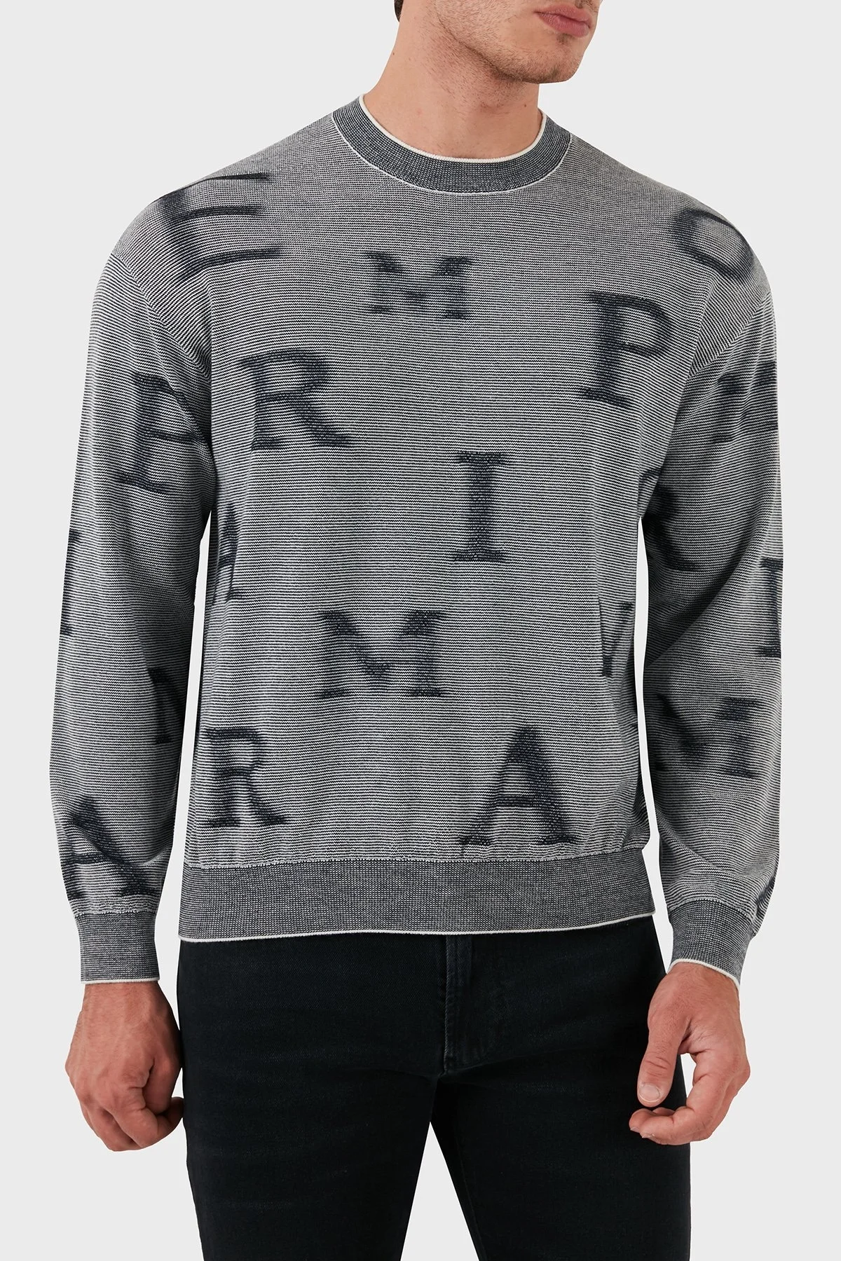 Emporio Armani Yünlü Regular Fit Bisiklet Yakalı Erkek Kazak 6D1MX8 1MJGZ F915 GRİ - 6