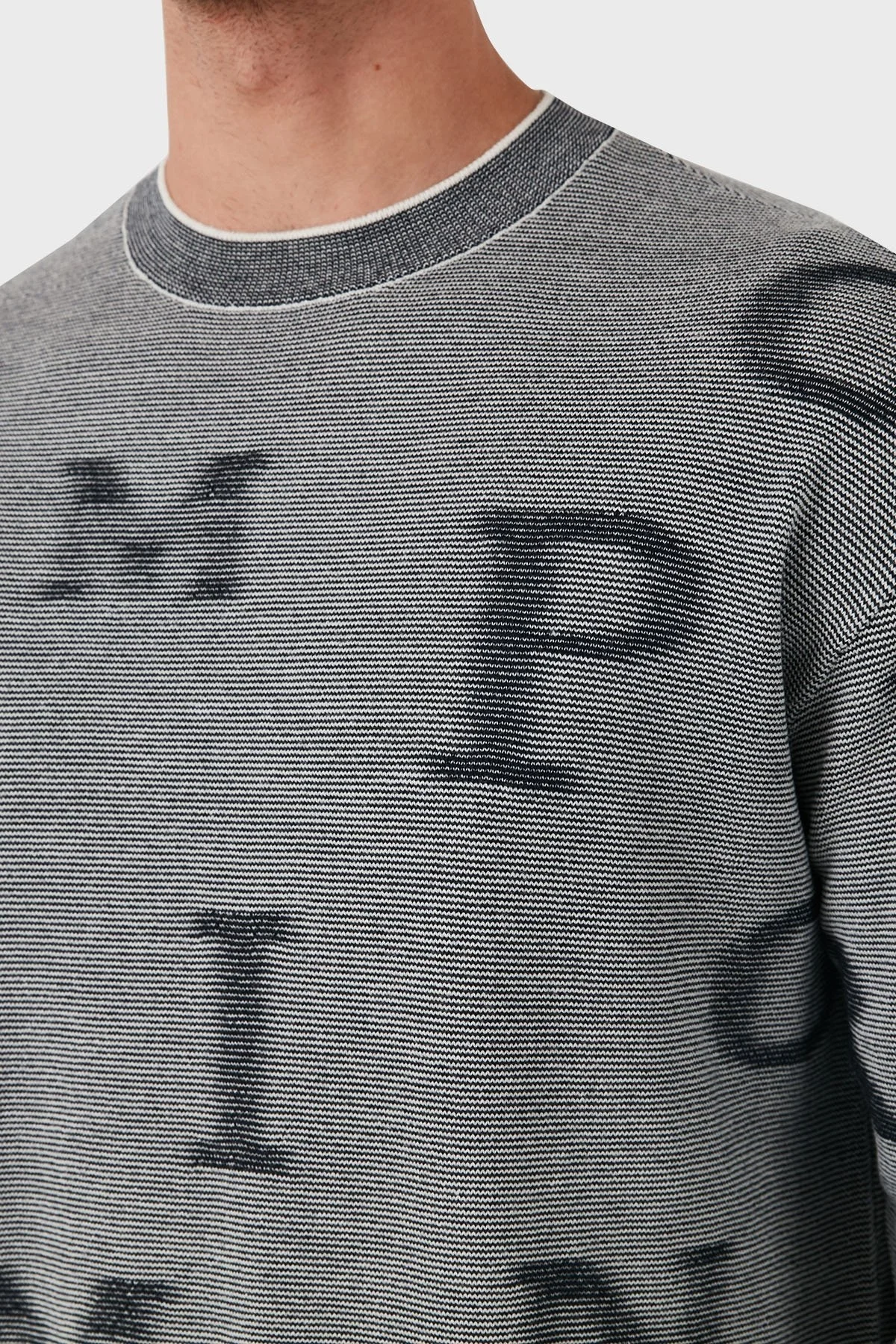 Emporio Armani Yünlü Regular Fit Bisiklet Yakalı Erkek Kazak 6D1MX8 1MJGZ F915 GRİ - 7