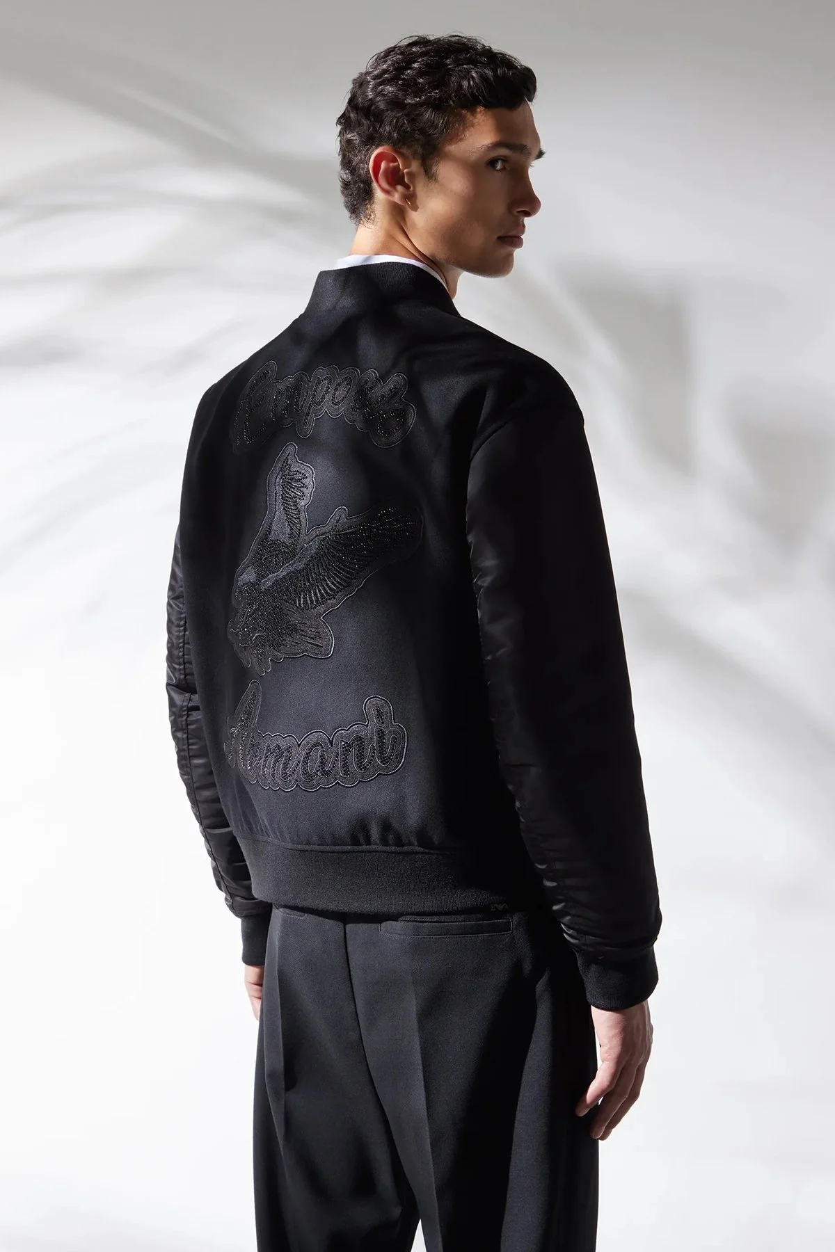 Emporio Armani Yünlü Regular Fit Bomber Erkek Mont 3D1BD9 1NHNZ 0999 SİYAH - 1